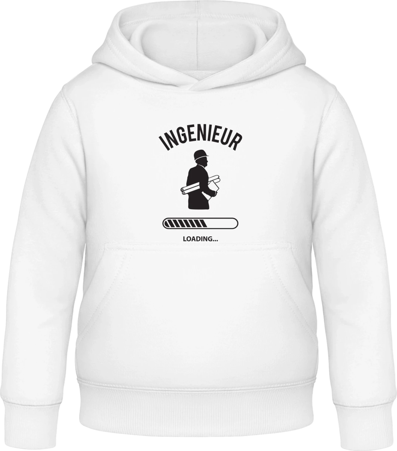 Ingenieur Loading - Arctic white Awdis Hoodie Kids - Front