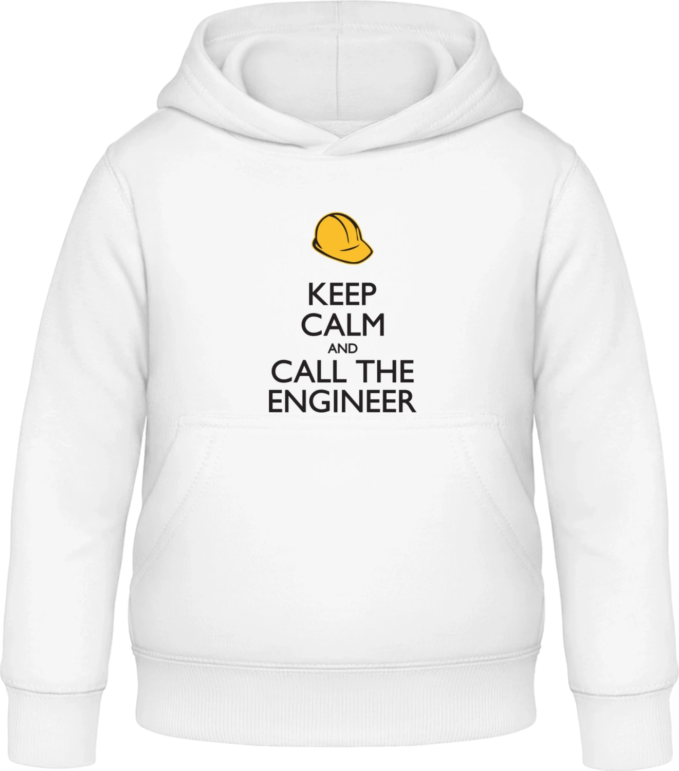 Keep Calm and Call the Engineer - Arctic white Awdis Hoodie Kids - Front