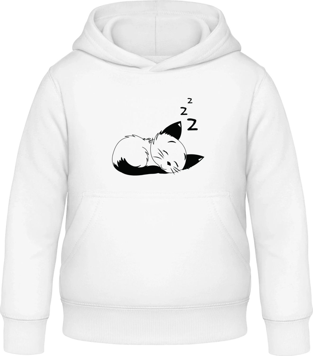 Sleeping Cat - Arctic white Awdis Hoodie Kids - Front