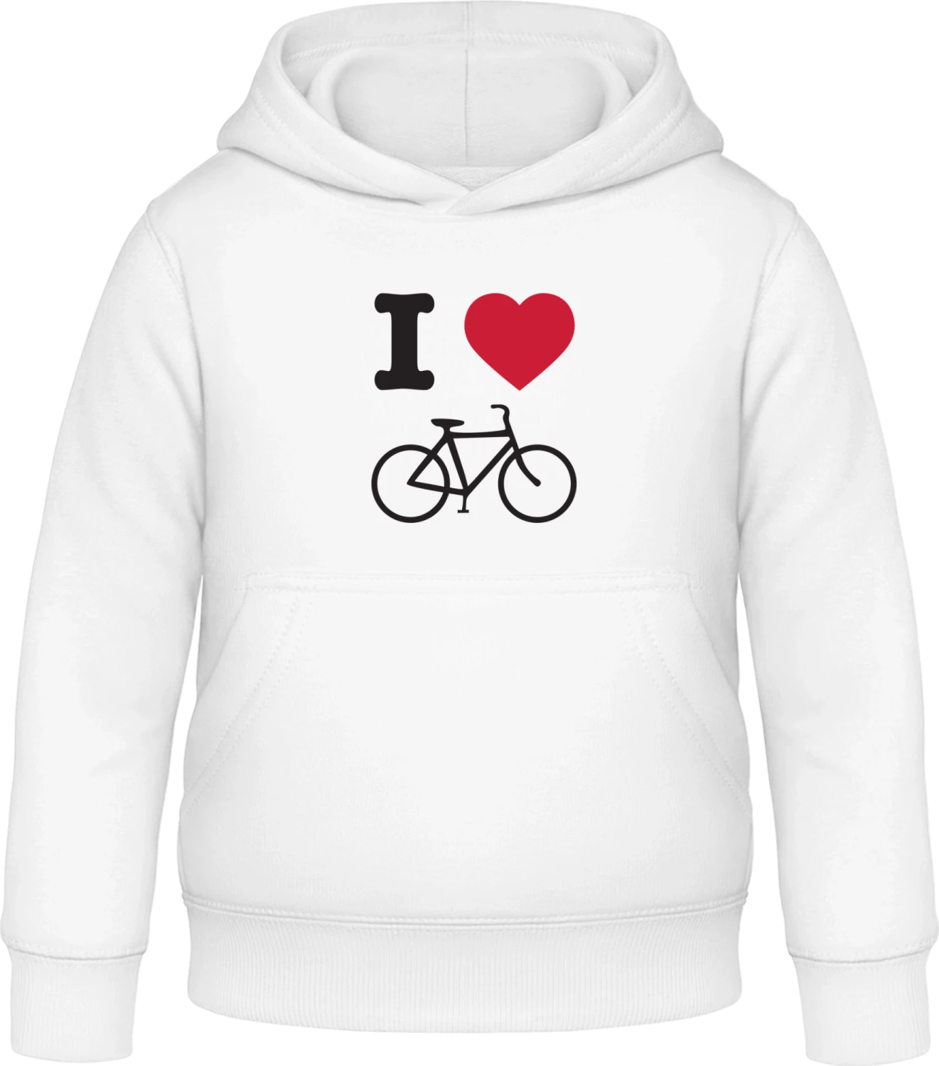 I Love Bicycle - Arctic white Awdis Hoodie Kids - Front