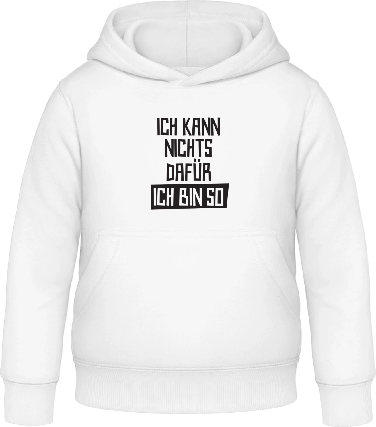 Ich kann nichts dafür ich bin so - Arctic white Awdis Hoodie Kids - Front