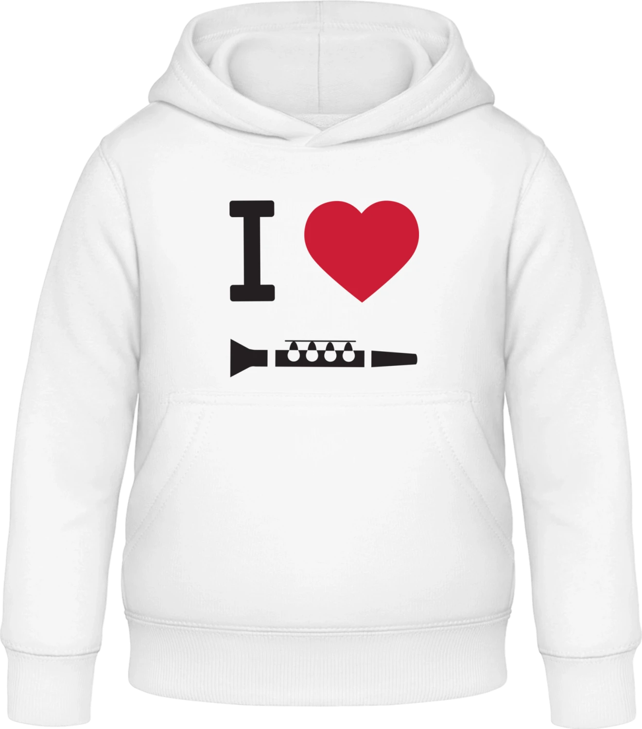 I Heart Clarinet - Arctic white Awdis Hoodie Kids - Front