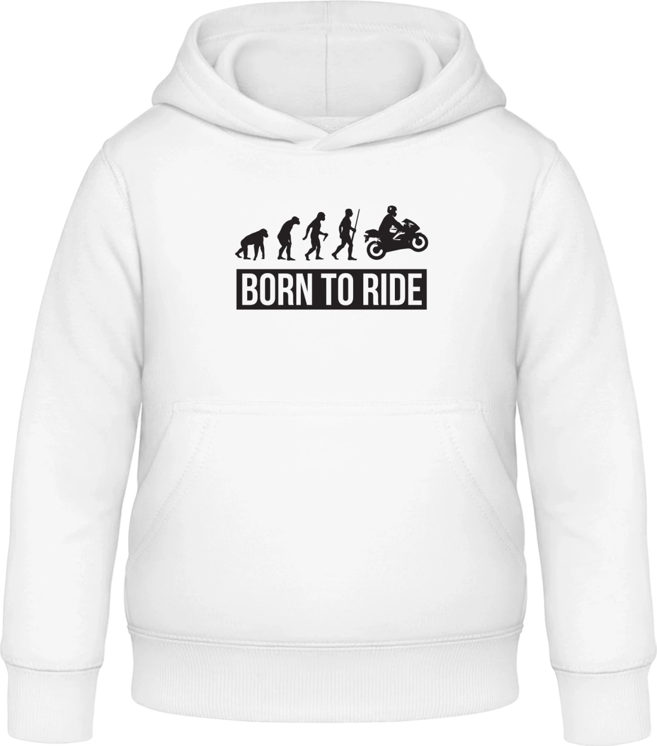 Born To Ride Motorbike - Arctic white Awdis Hoodie Kids - Front