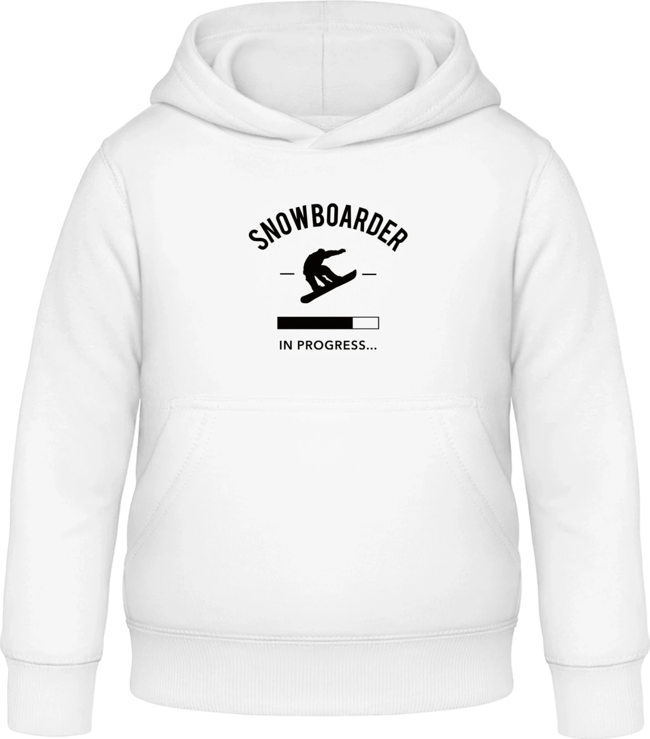 Snowboarder in Progress - Arctic white Awdis Hoodie Kids - Front