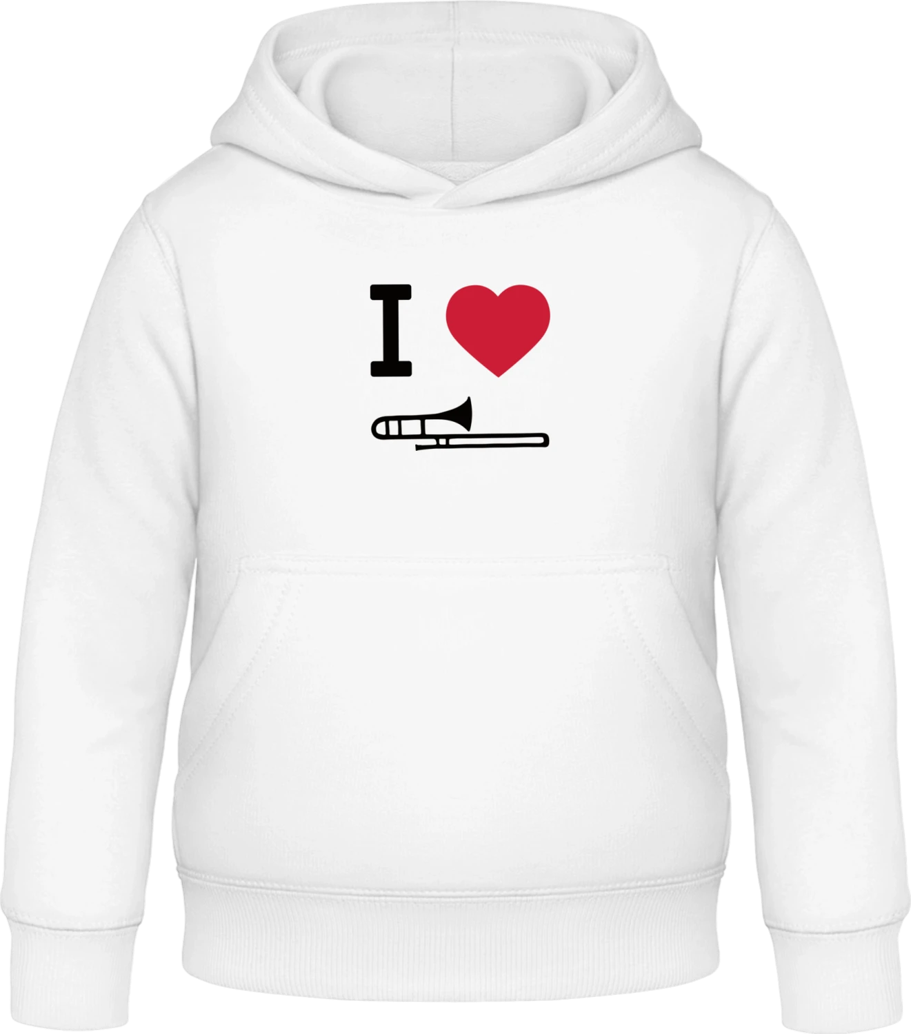 I Heart Trombone - Arctic white Awdis Hoodie Kids - Front