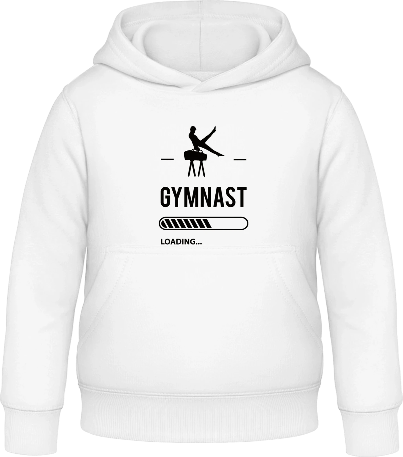 Gymnast Loading - Arctic white Awdis Hoodie Kids - Front