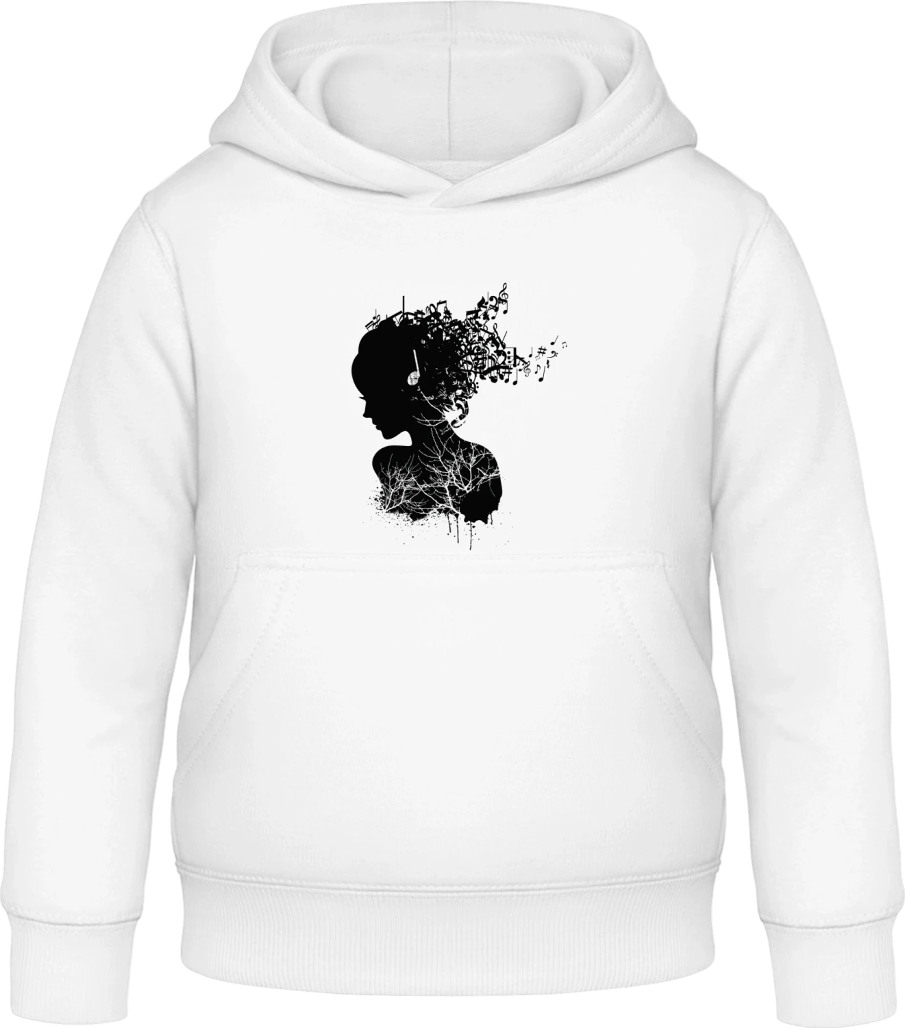 Music Silhouette - Arctic white Awdis Hoodie Kids - Front