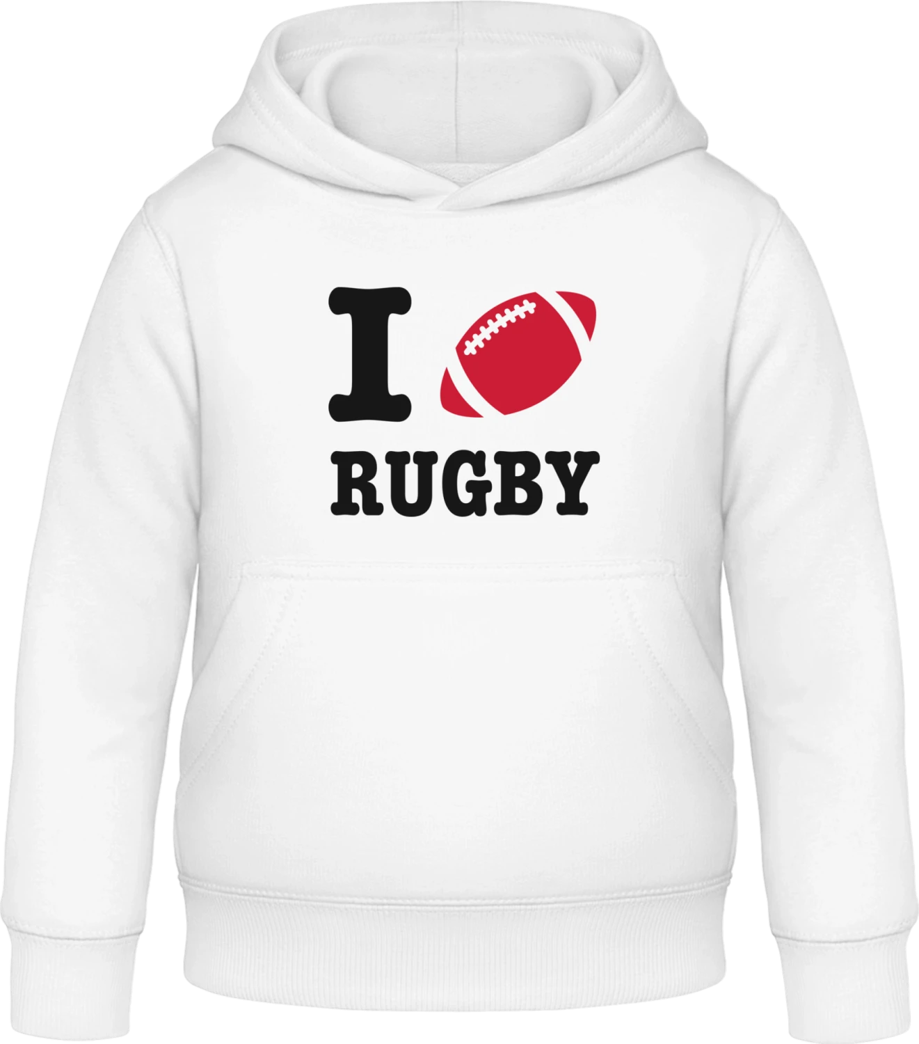 I Love Rugby - Arctic white Awdis Hoodie Kids - Front