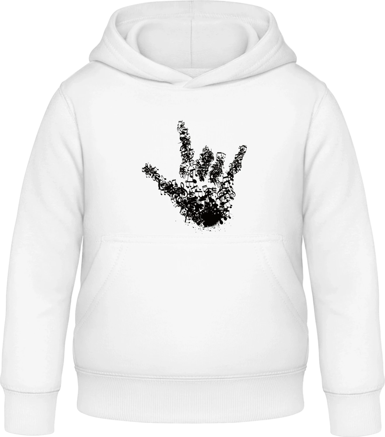 Rock On Hand Stylish - Arctic white Awdis Hoodie Kids - Front