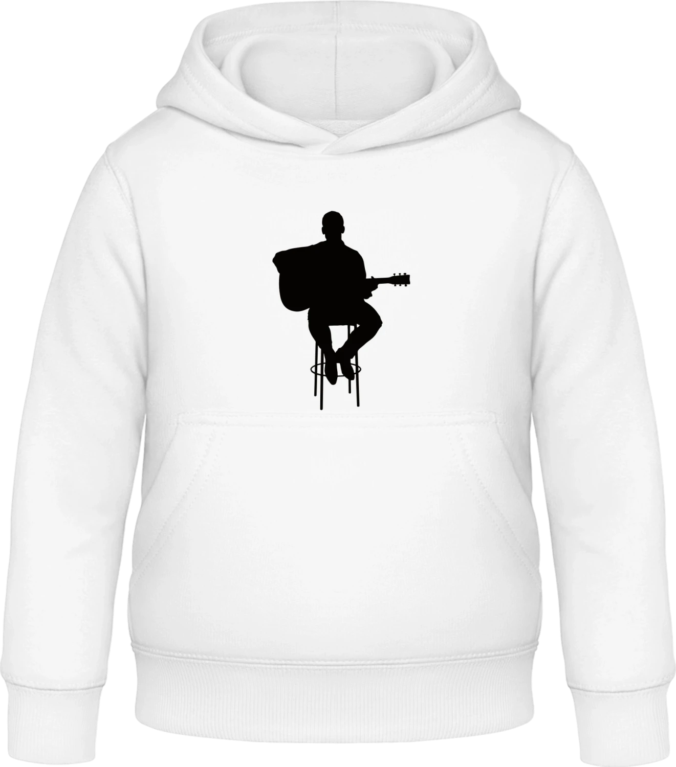 Sitting Guitarist - Arctic white Awdis Hoodie Kids - Front