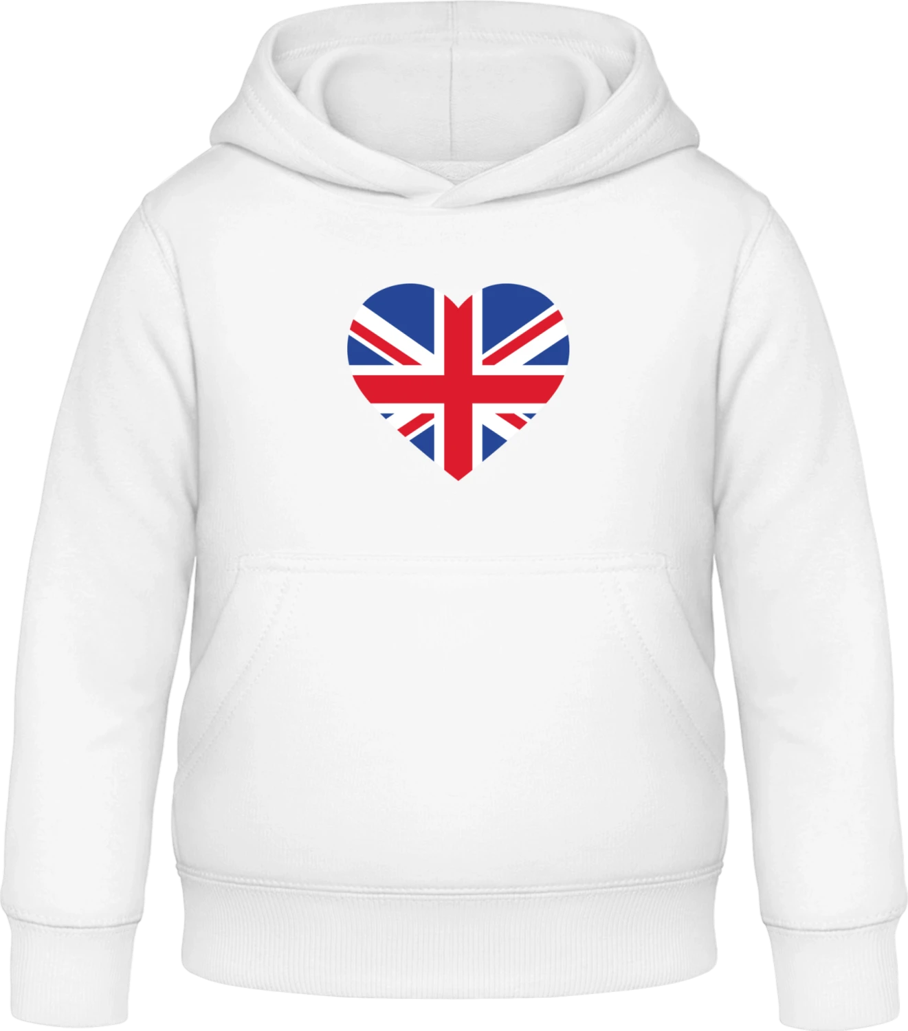 Great Britain Heart Flag - Arctic white Awdis Hoodie Kids - Front