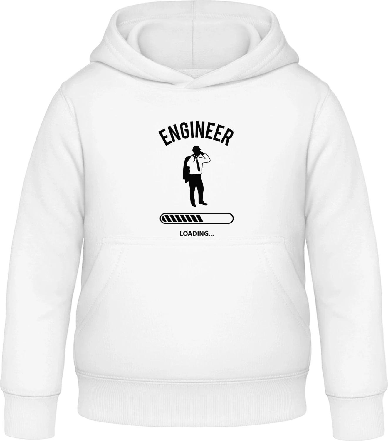 Engineer Loading - Arctic white Awdis Hoodie Kids - Front