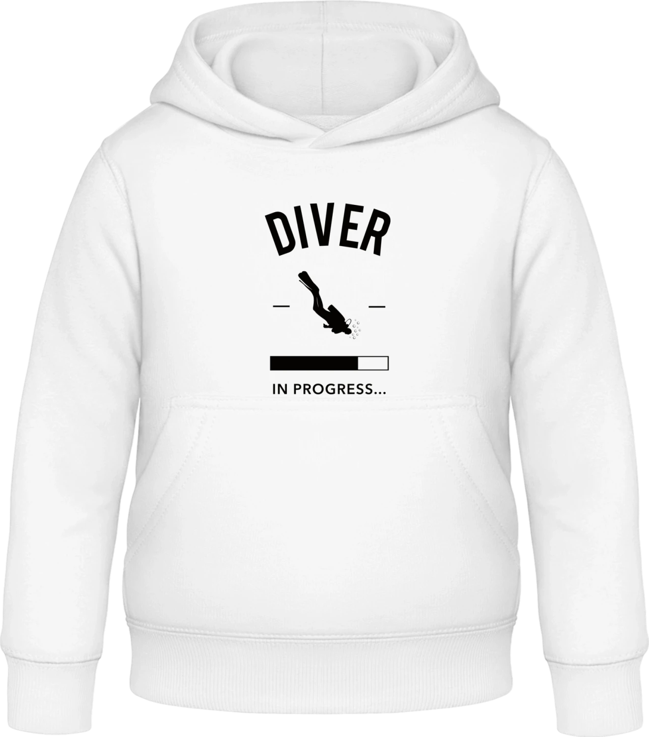 Diver loading - Arctic white Awdis Hoodie Kids - Front