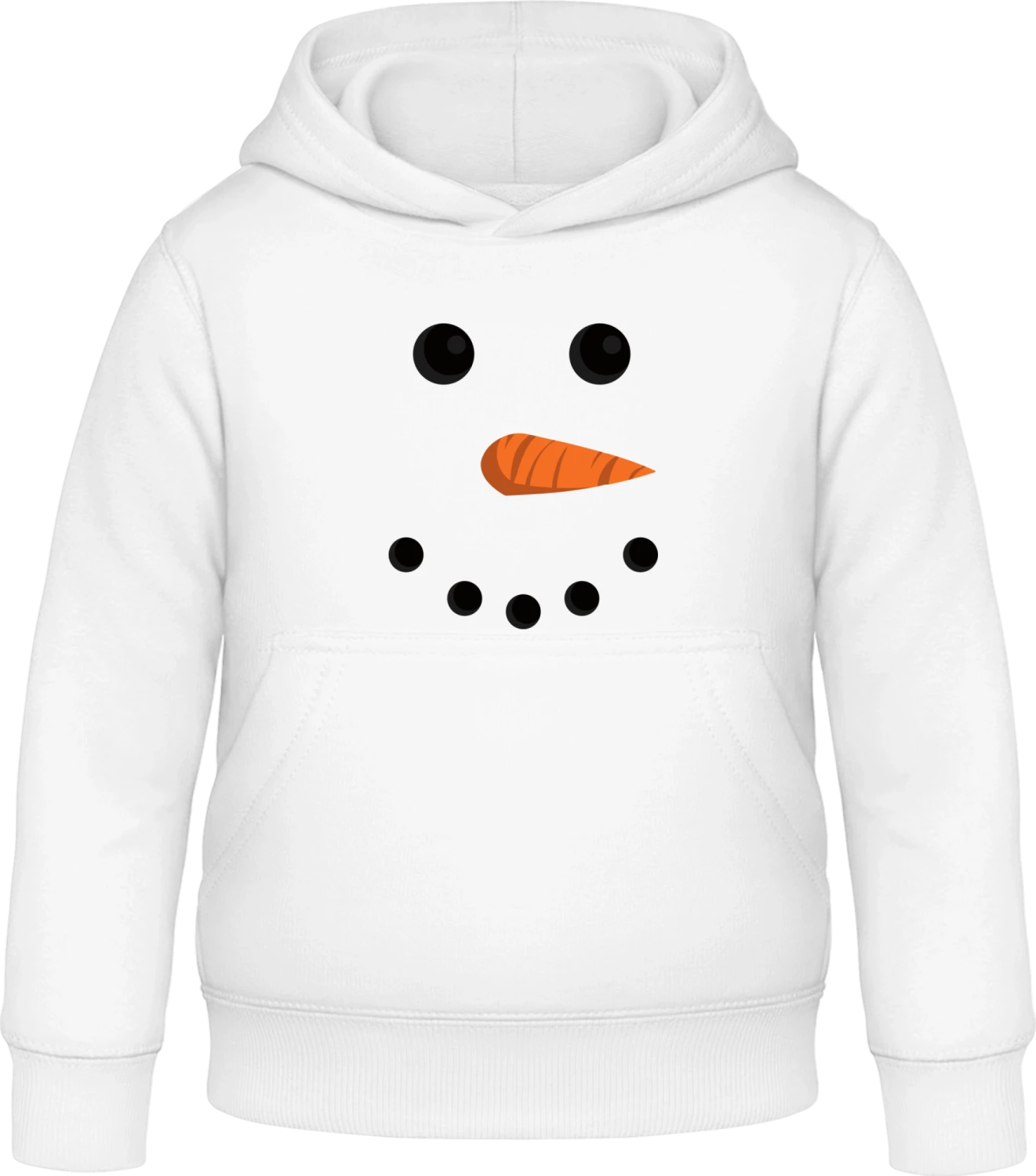 Snowman Face - Arctic white Awdis Hoodie Kids - Front