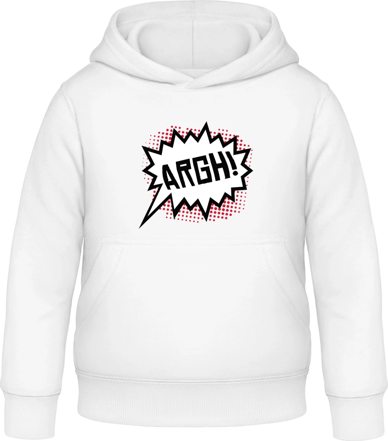 Argh Comic - Arctic white Awdis Hoodie Kids - Front