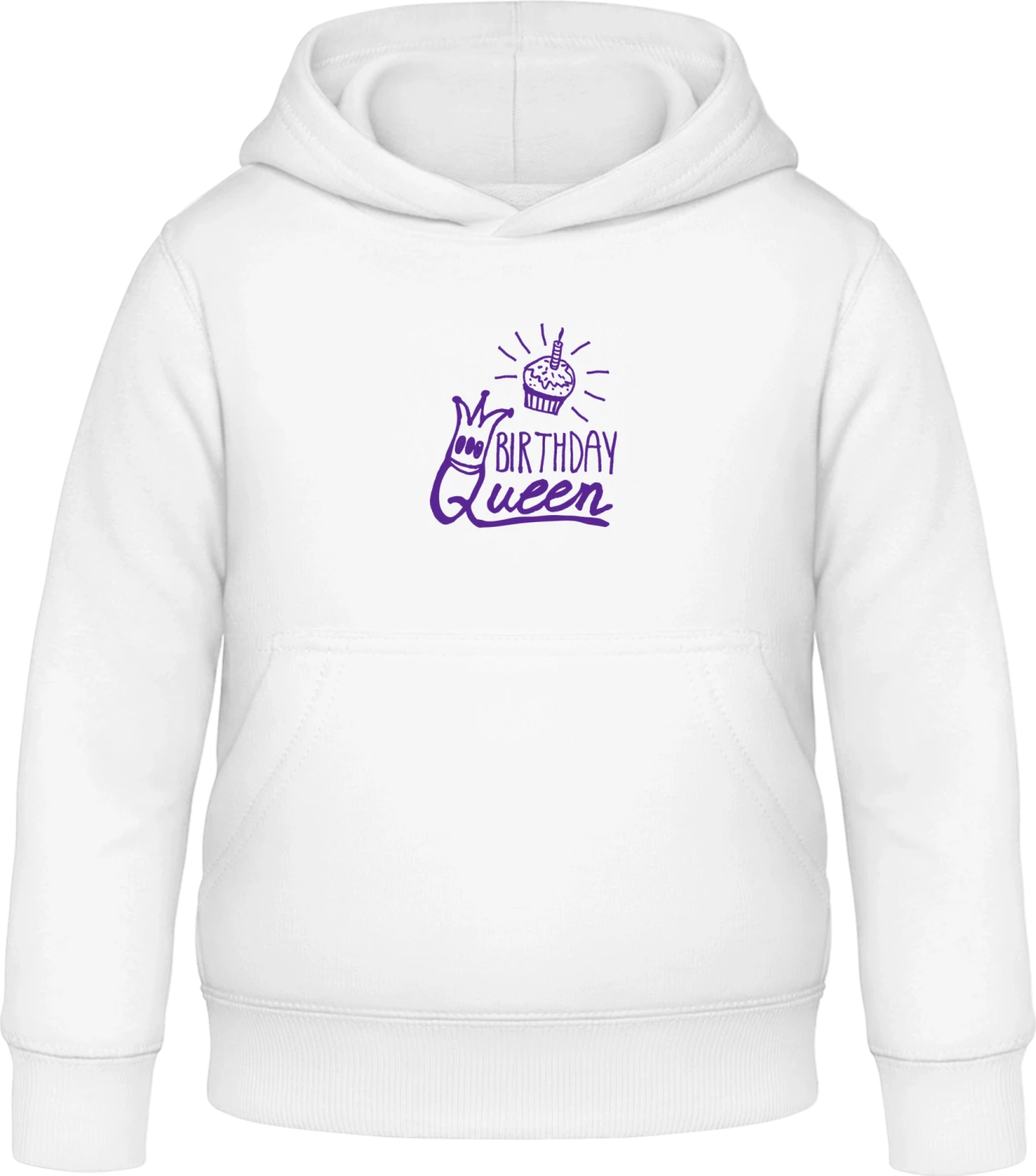 Birthday Queen - Arctic white Awdis Hoodie Kids - Front