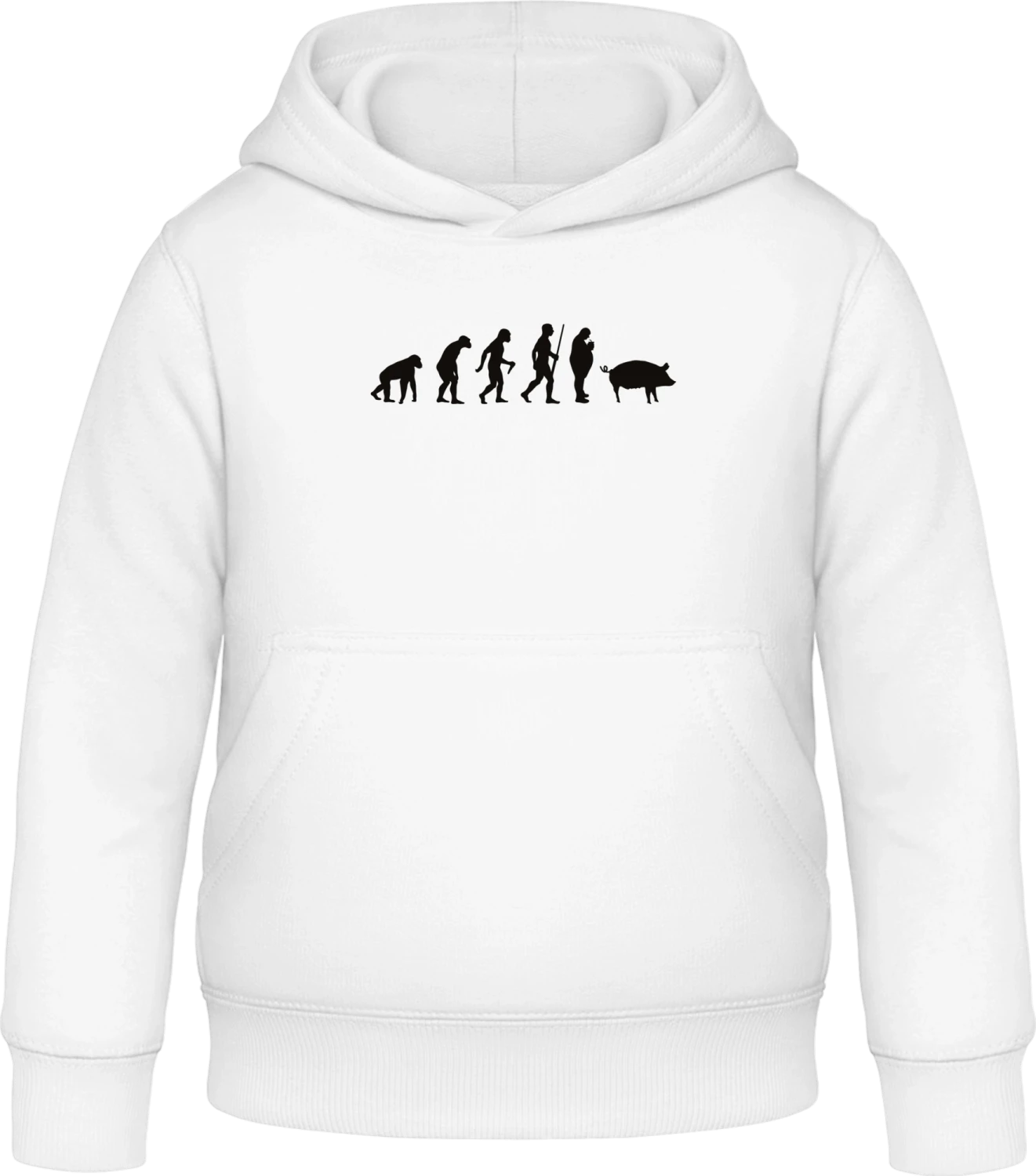 Evolution Of Pigs - Arctic white Awdis Hoodie Kids - Front