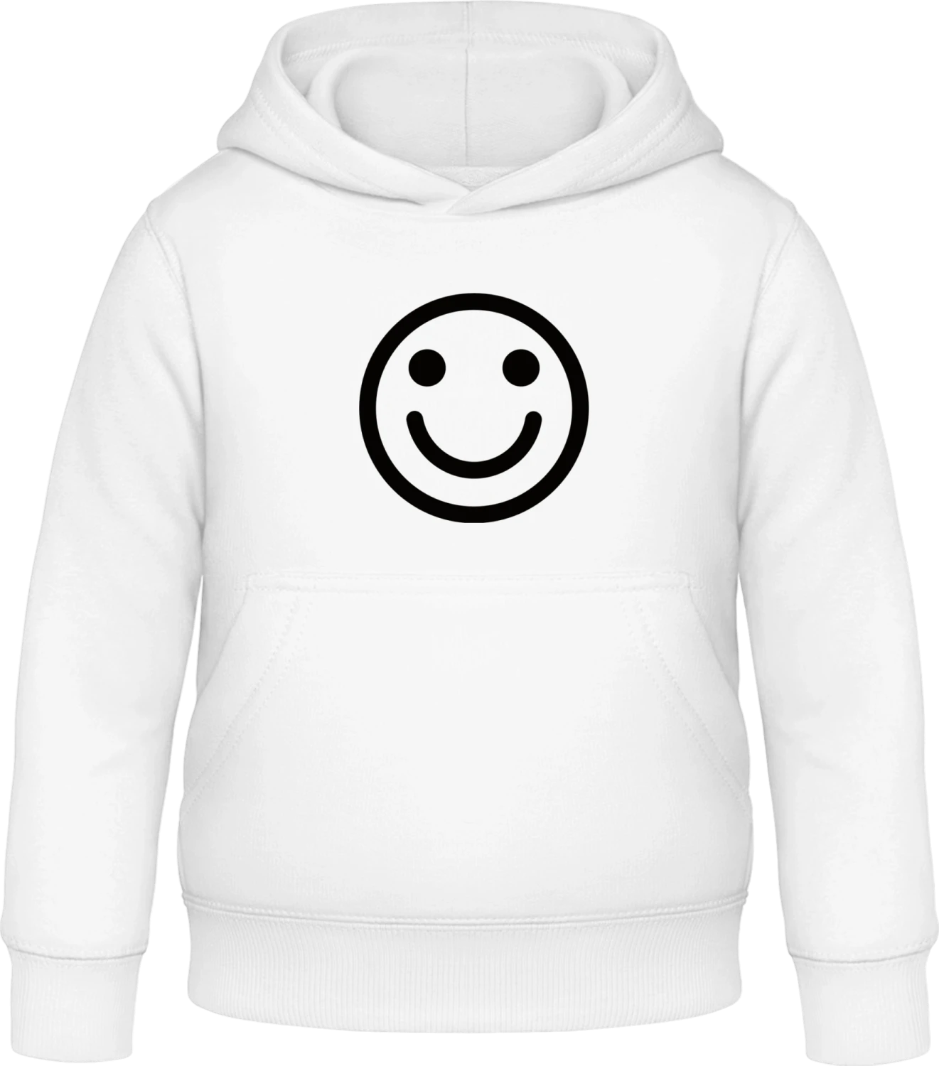 Smiley Face - Arctic white Awdis Hoodie Kids - Front