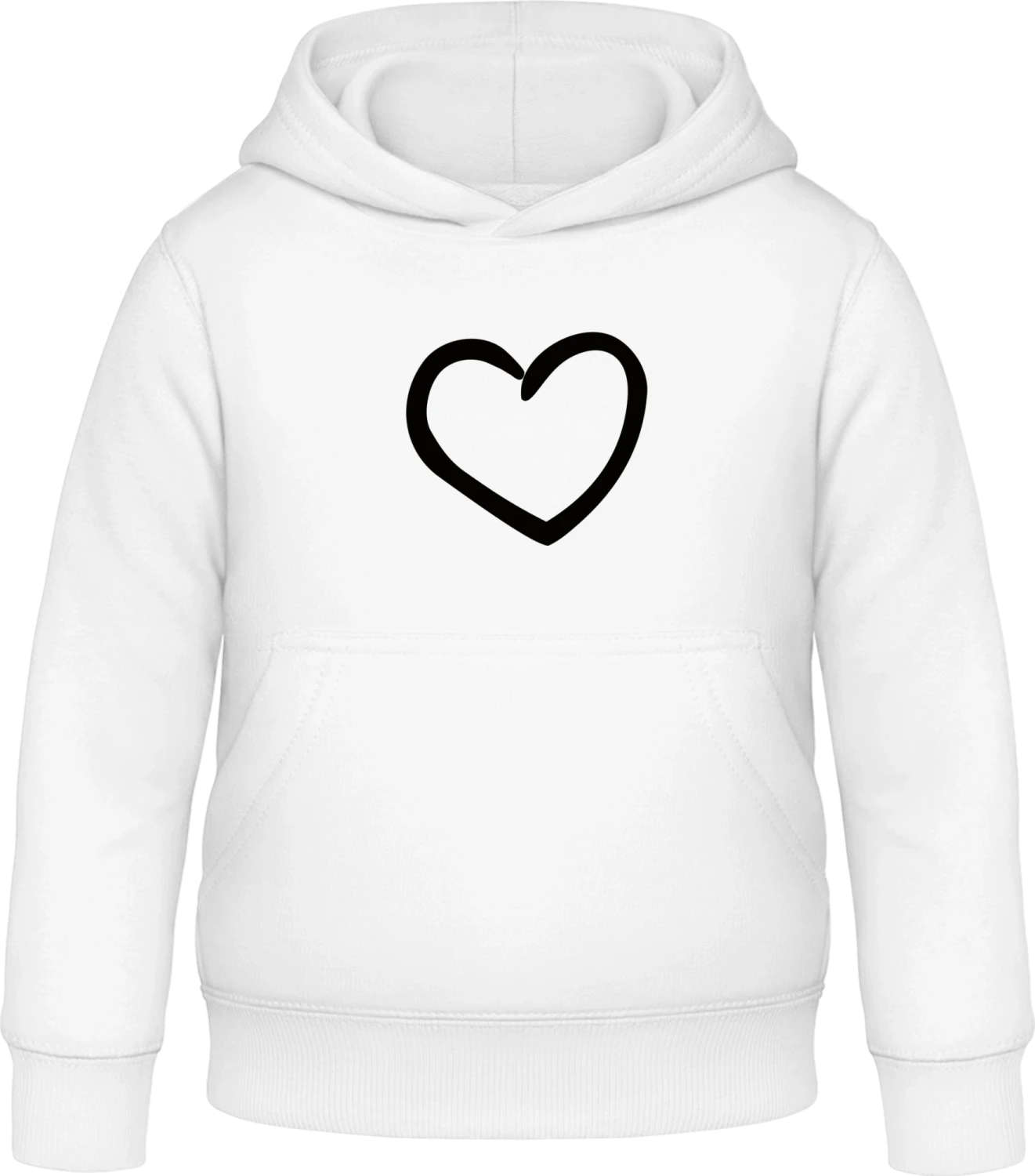 Heart Illustration - Arctic white Awdis Hoodie Kids - Front