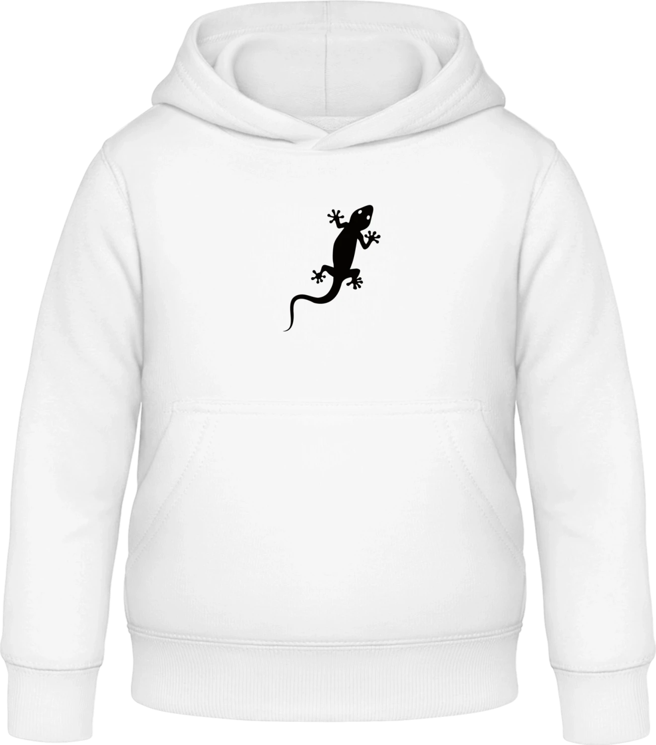 Gecko Silhouette - Arctic white Awdis Hoodie Kids - Front