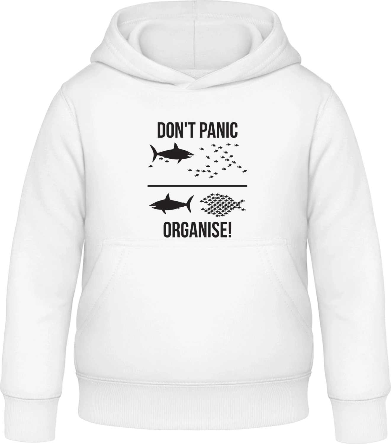 Don't Panic Organise - Arctic white Awdis Hoodie Kids - Front