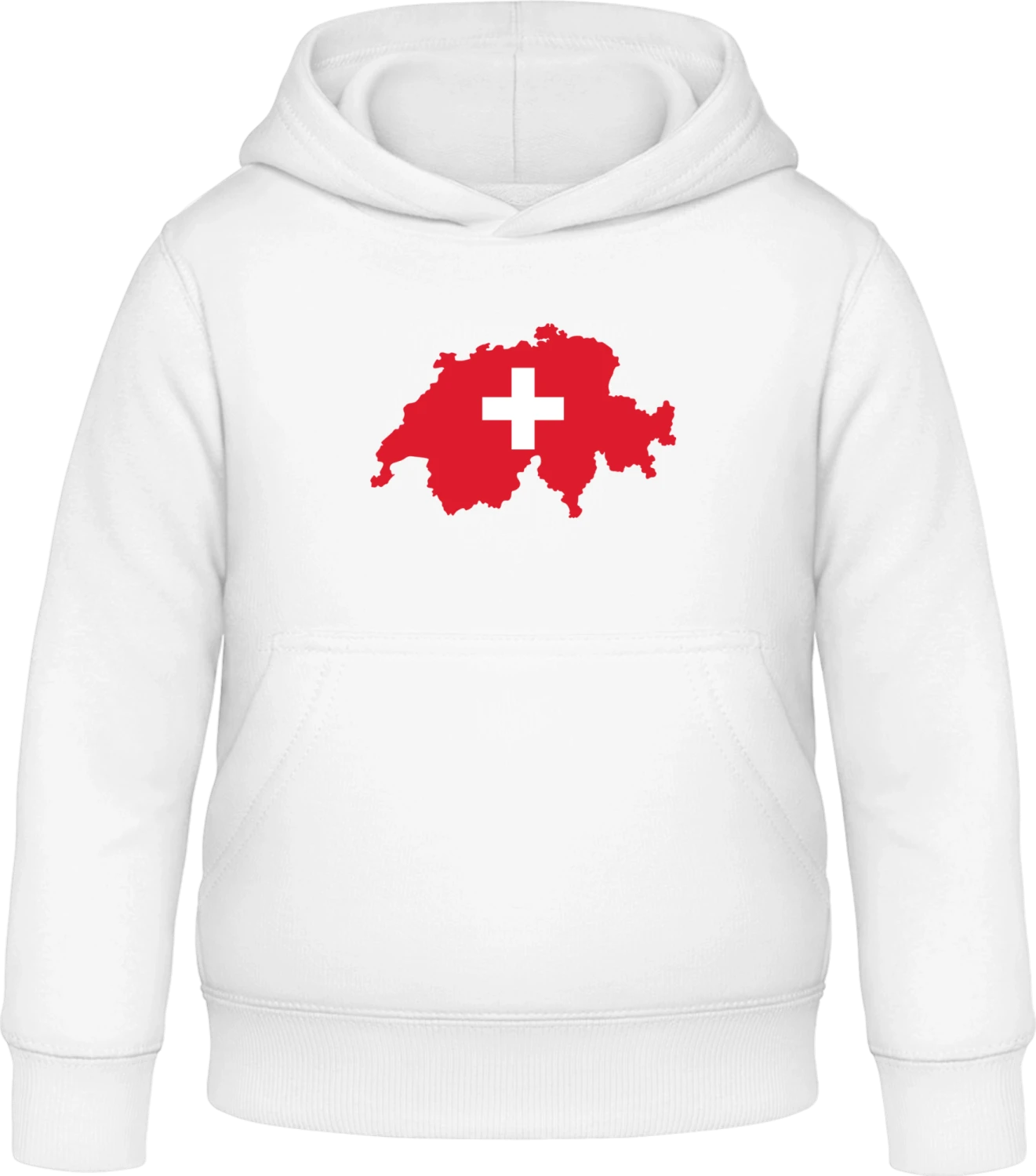 Schweiz Karte und Kreuz - Arctic white Awdis Hoodie Kids - Front