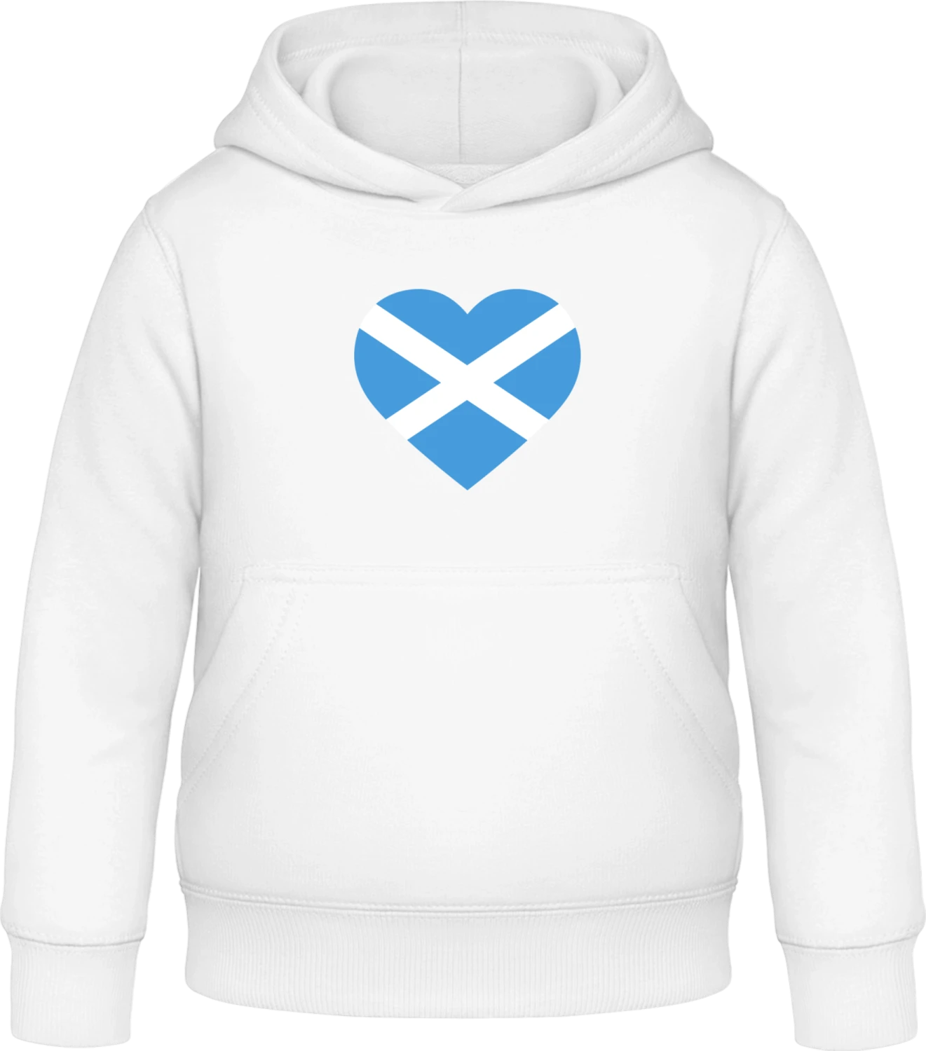 Scotland Heart Flag - Arctic white Awdis Hoodie Kids - Front