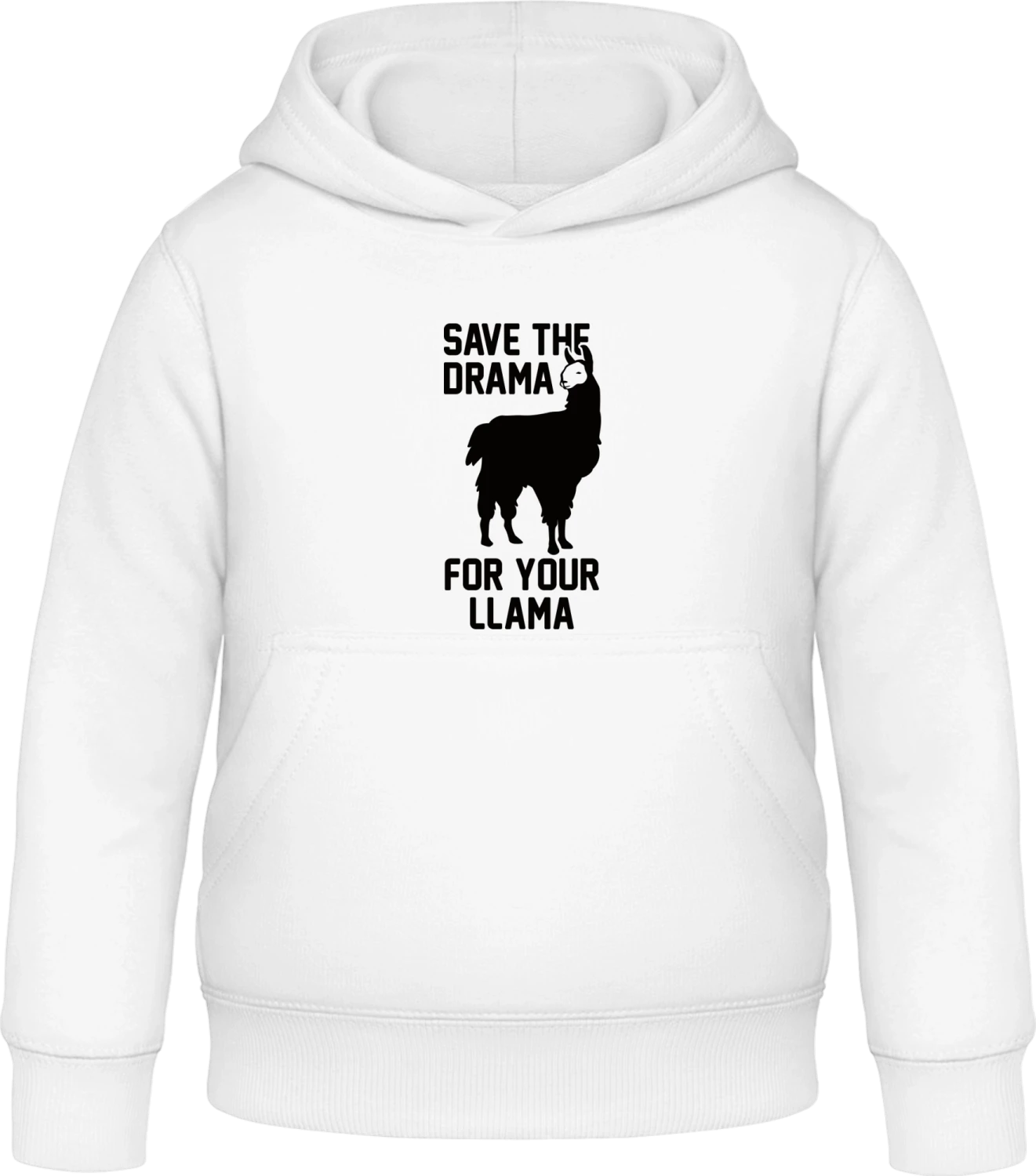 Save The Drama For Your Llama - Arctic white Awdis Hoodie Kids - Front