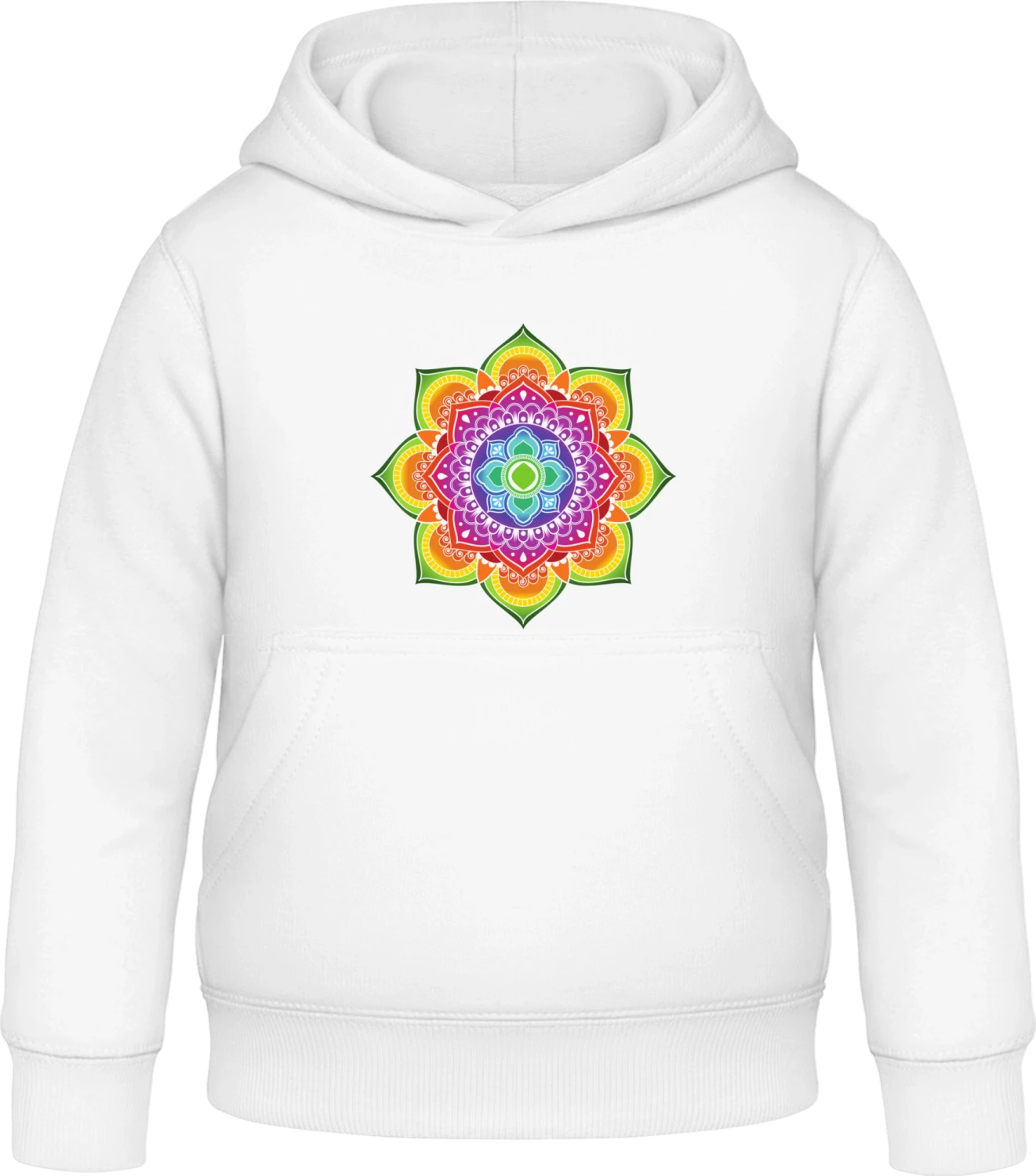 Colorful Mandala  - Arctic white Awdis Hoodie Kids - Front