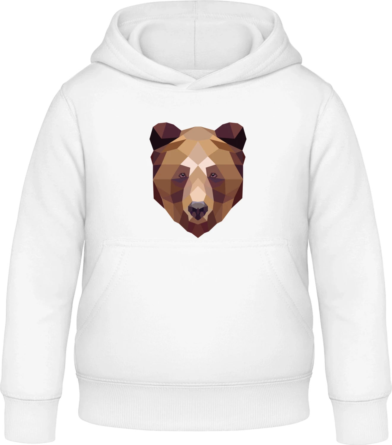 Bear Geometric Style - Arctic white Awdis Hoodie Kids - Front