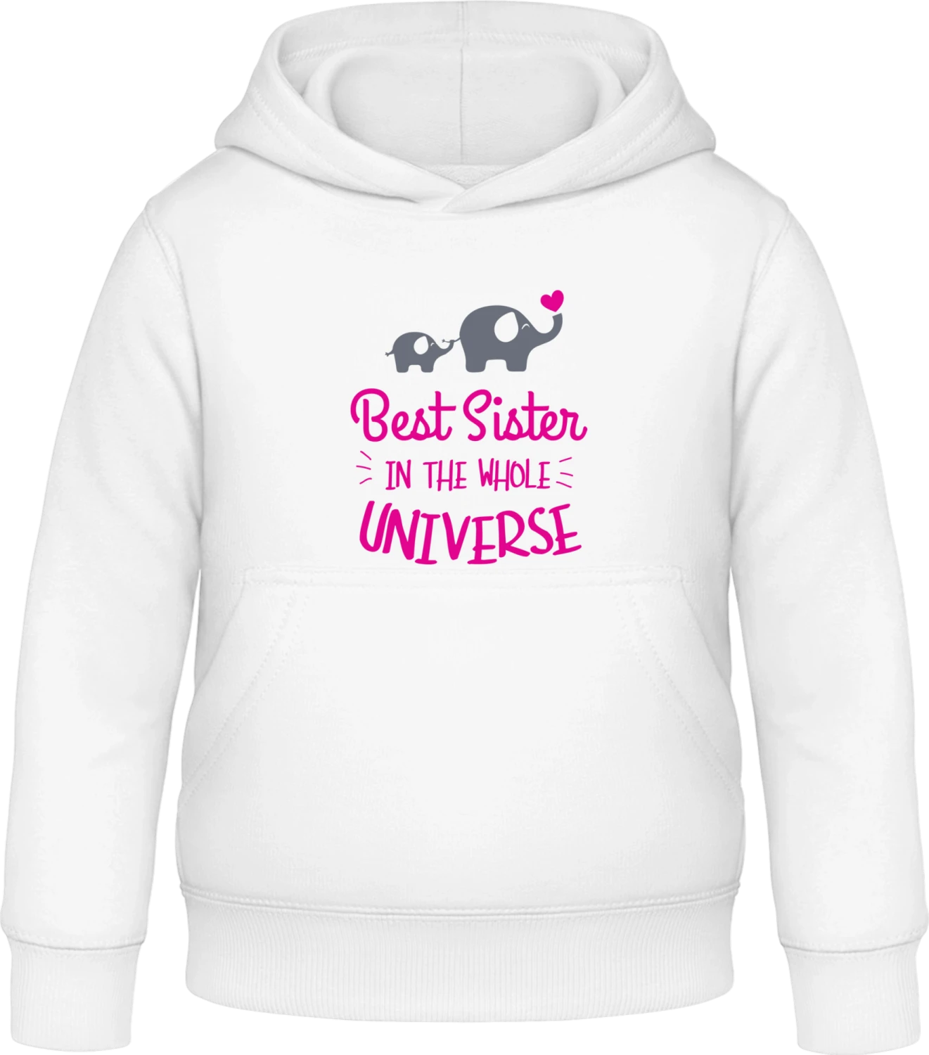 Best sister In The Whole Universe - Arctic white Awdis Hoodie Kids - Front