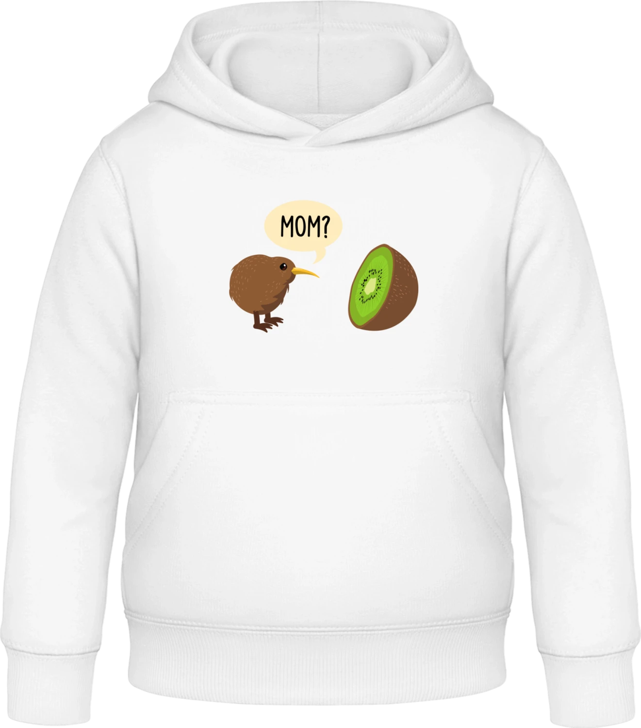 Kiwi Looking For His Mom - Arctic white Awdis Hoodie Kids - Front