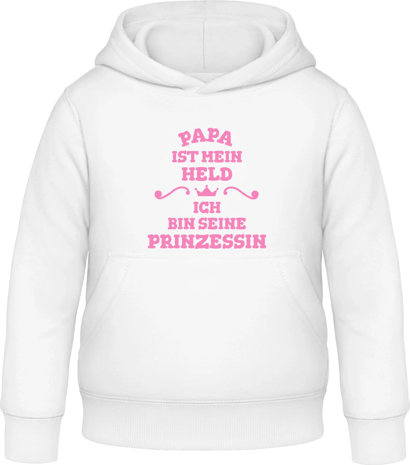 Papa ist mein Held Ich seine Prinzessin - Arctic white Awdis Hoodie Kids - Front