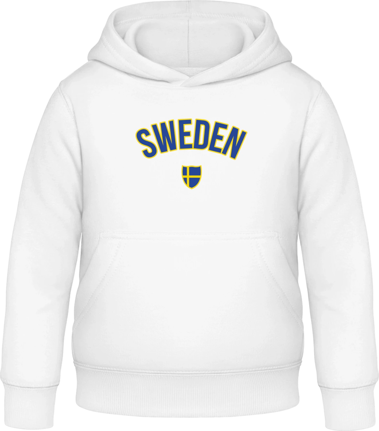 SWEDEN Football Fan - Arctic white Awdis Hoodie Kids - Front