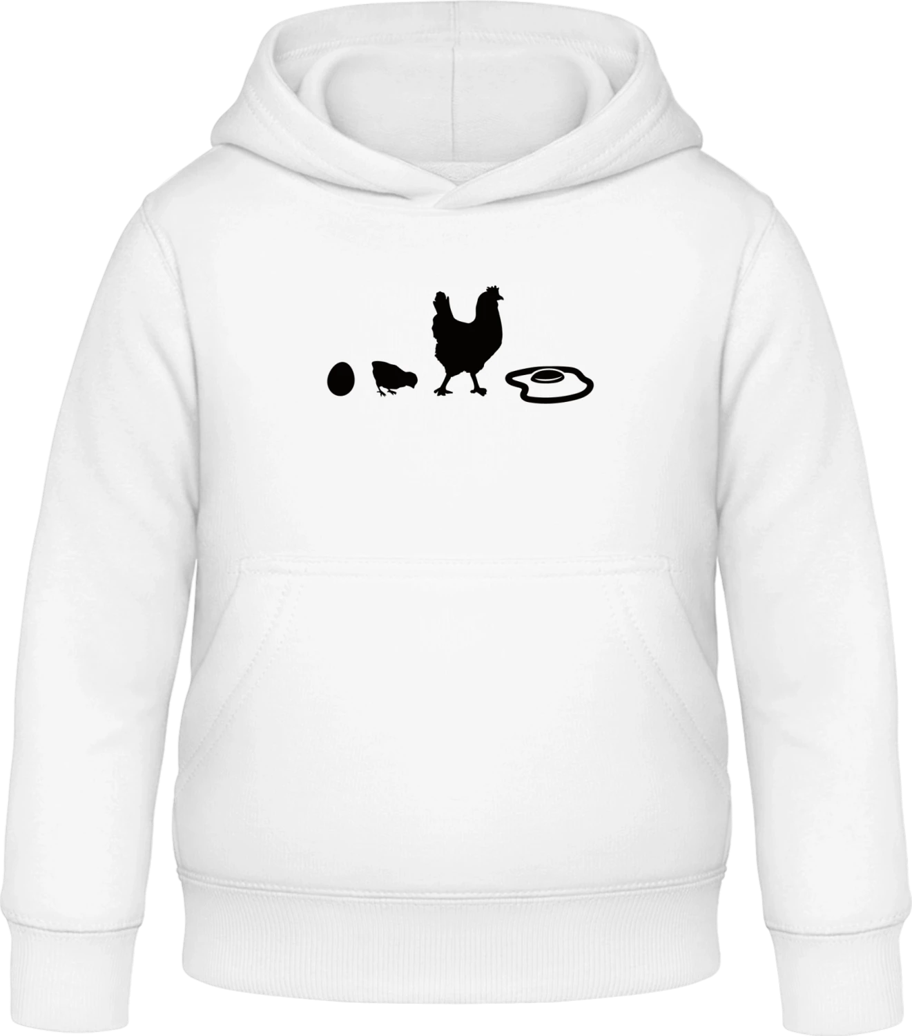 Evolution Of Chicken To Fried Egg - Arctic white Awdis Hoodie Kids - Front