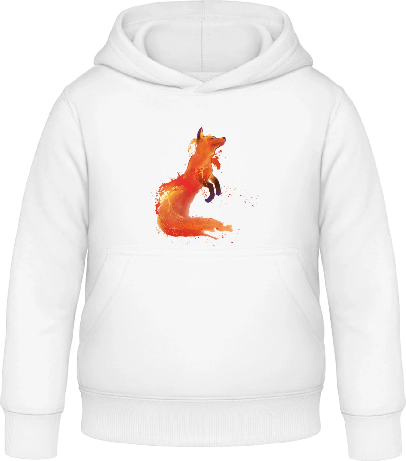 Watercolor Fox Body - Arctic white Awdis Hoodie Kids - Front