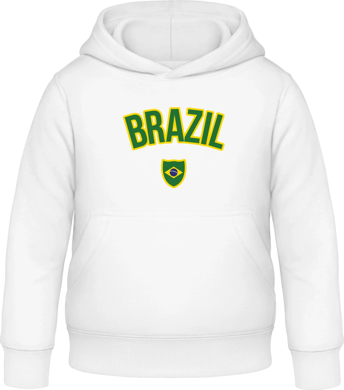 BRAZIL Fan - Arctic white Awdis Hoodie Kids - Front