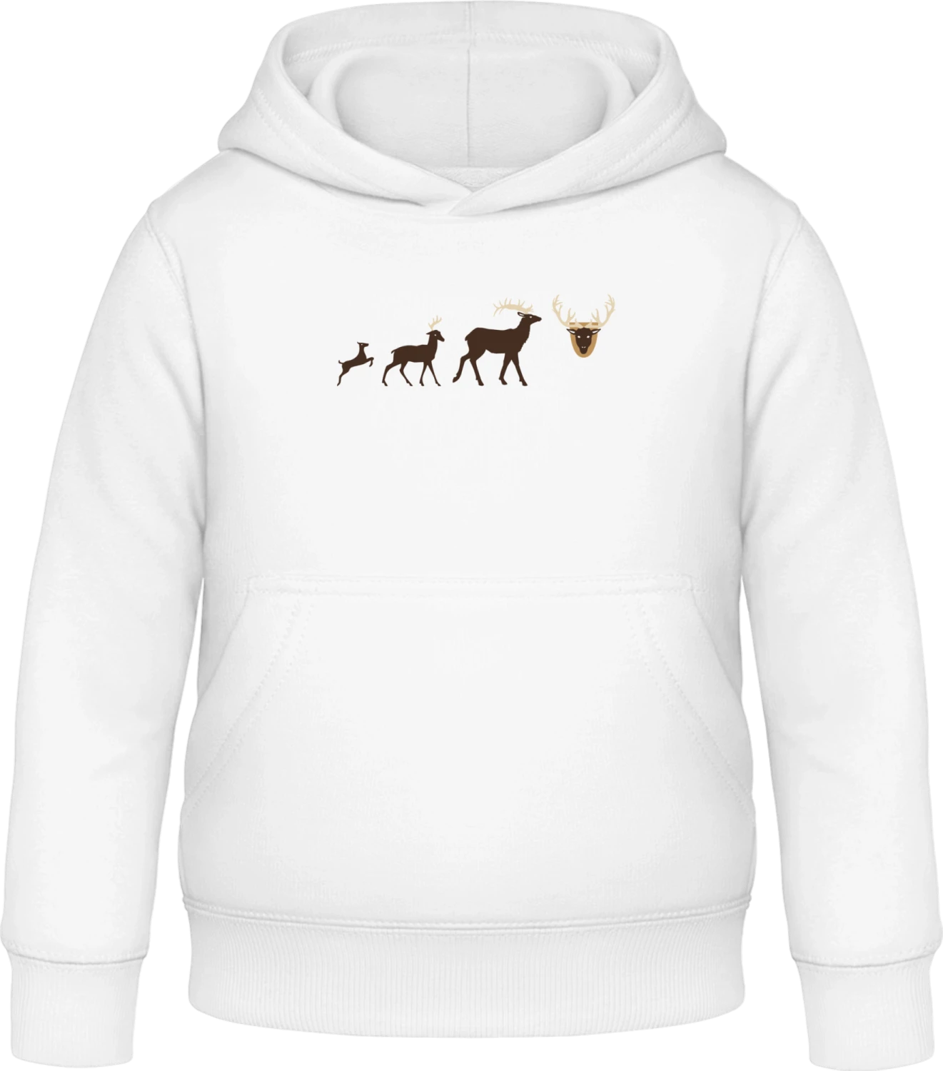 Evolution Deer To Antlers - Arctic white Awdis Hoodie Kids - Front