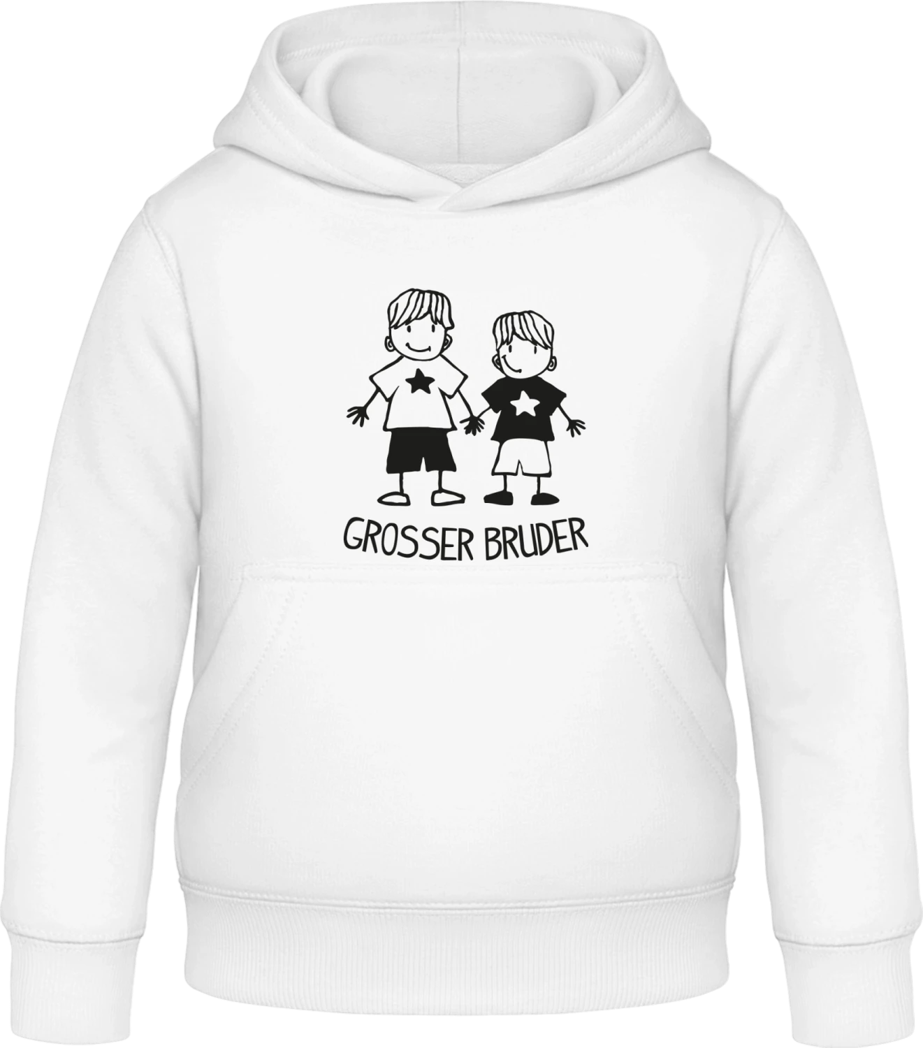 Grosser Bruder - Arctic white Awdis Hoodie Kids - Front