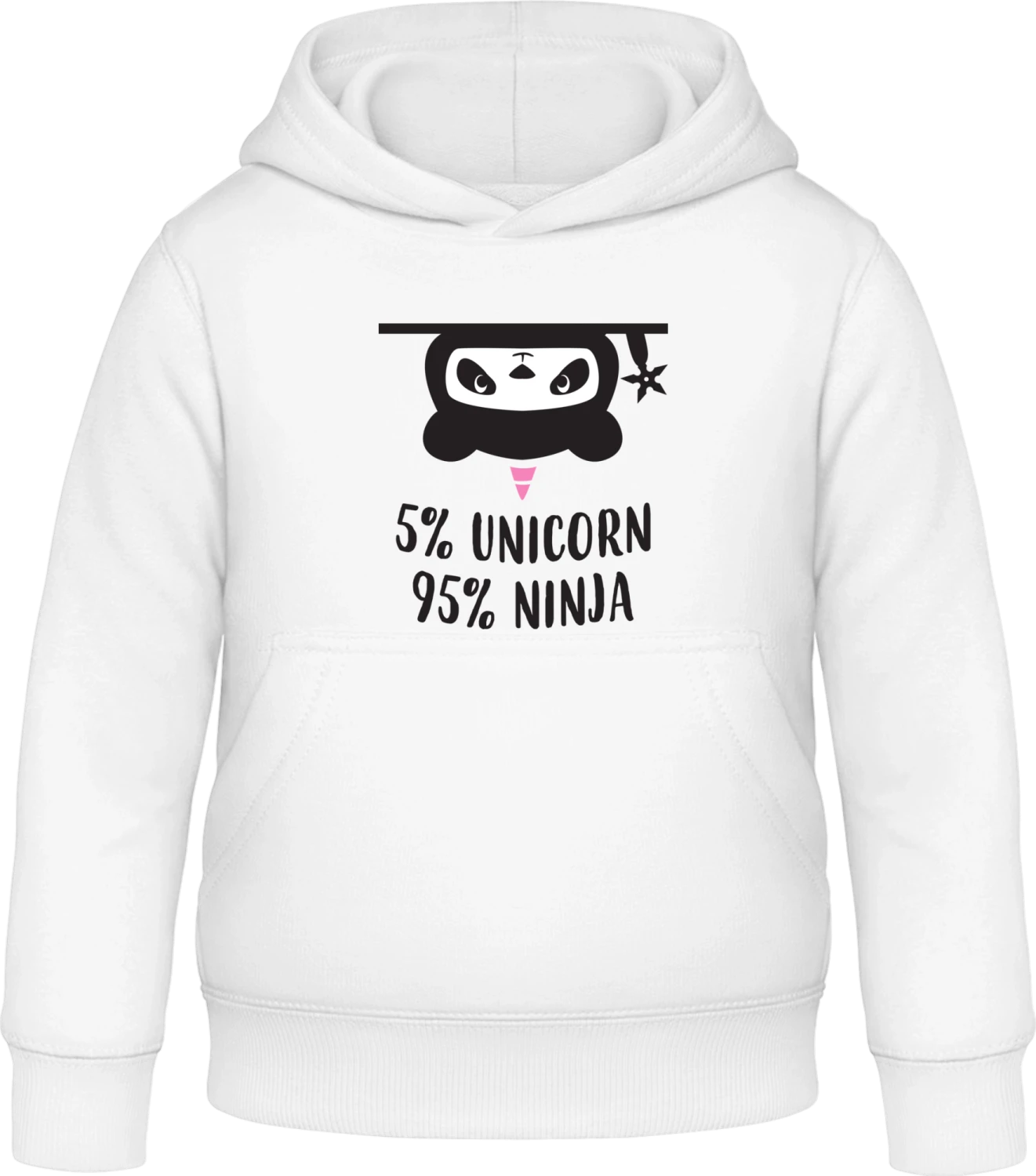 Unicorn Ninja Panda - Arctic white Awdis Hoodie Kids - Front