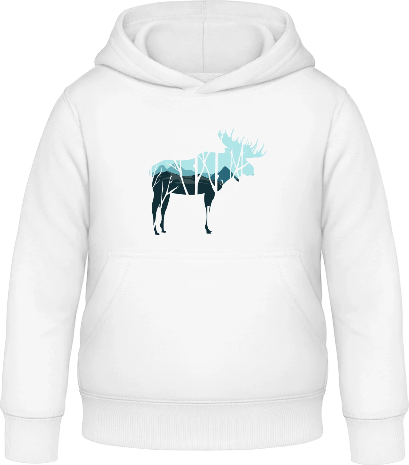 Moose Skyline - Arctic white Awdis Hoodie Kids - Front