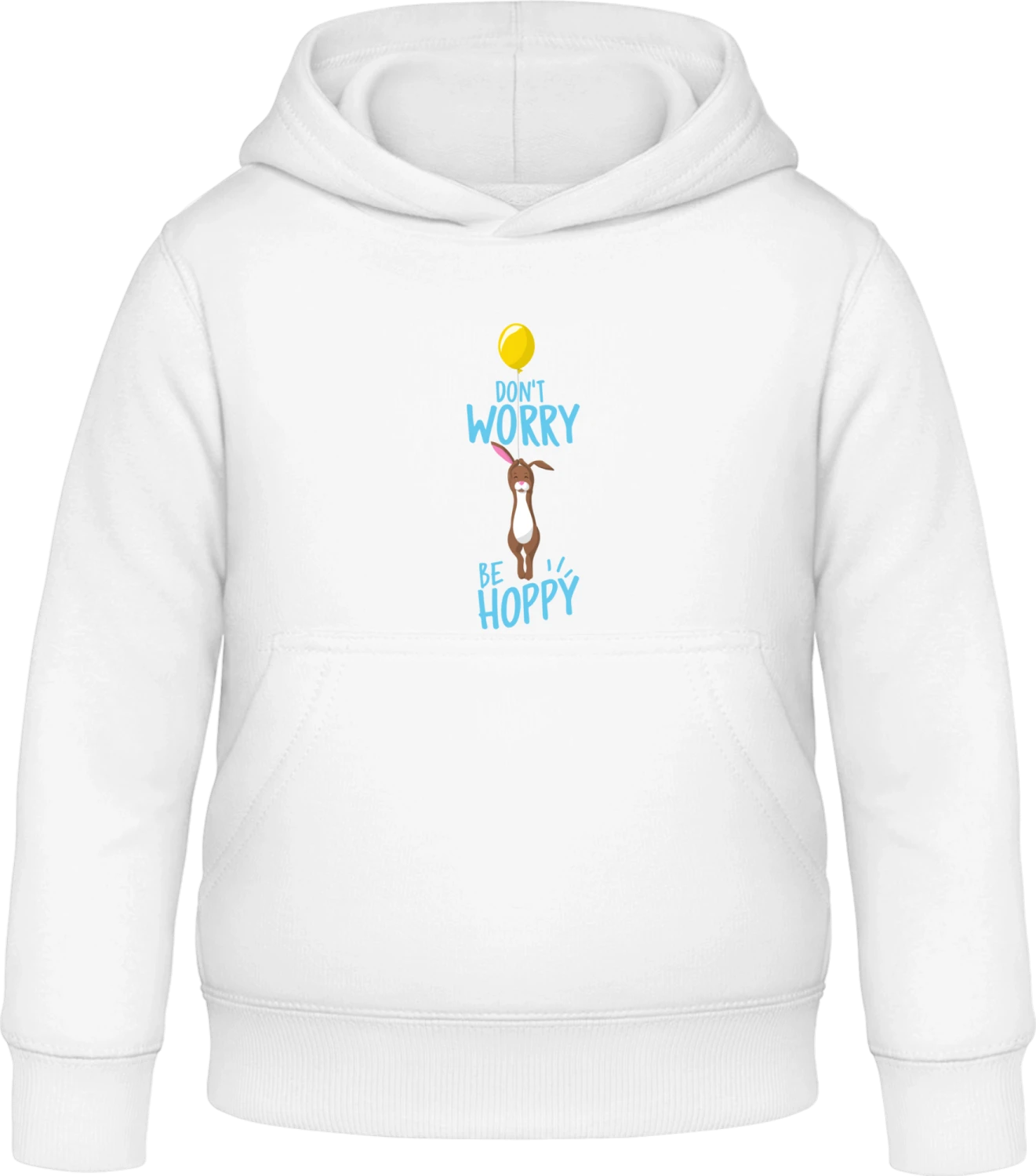 Don't Worry Be Hoppy  - Arctic white Awdis Hoodie Kids - Front