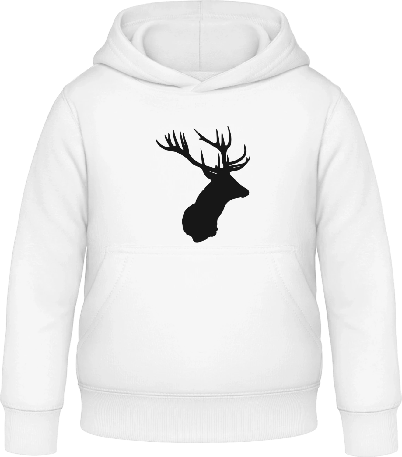 Majestic Deer Head - Arctic white Awdis Hoodie Kids - Front