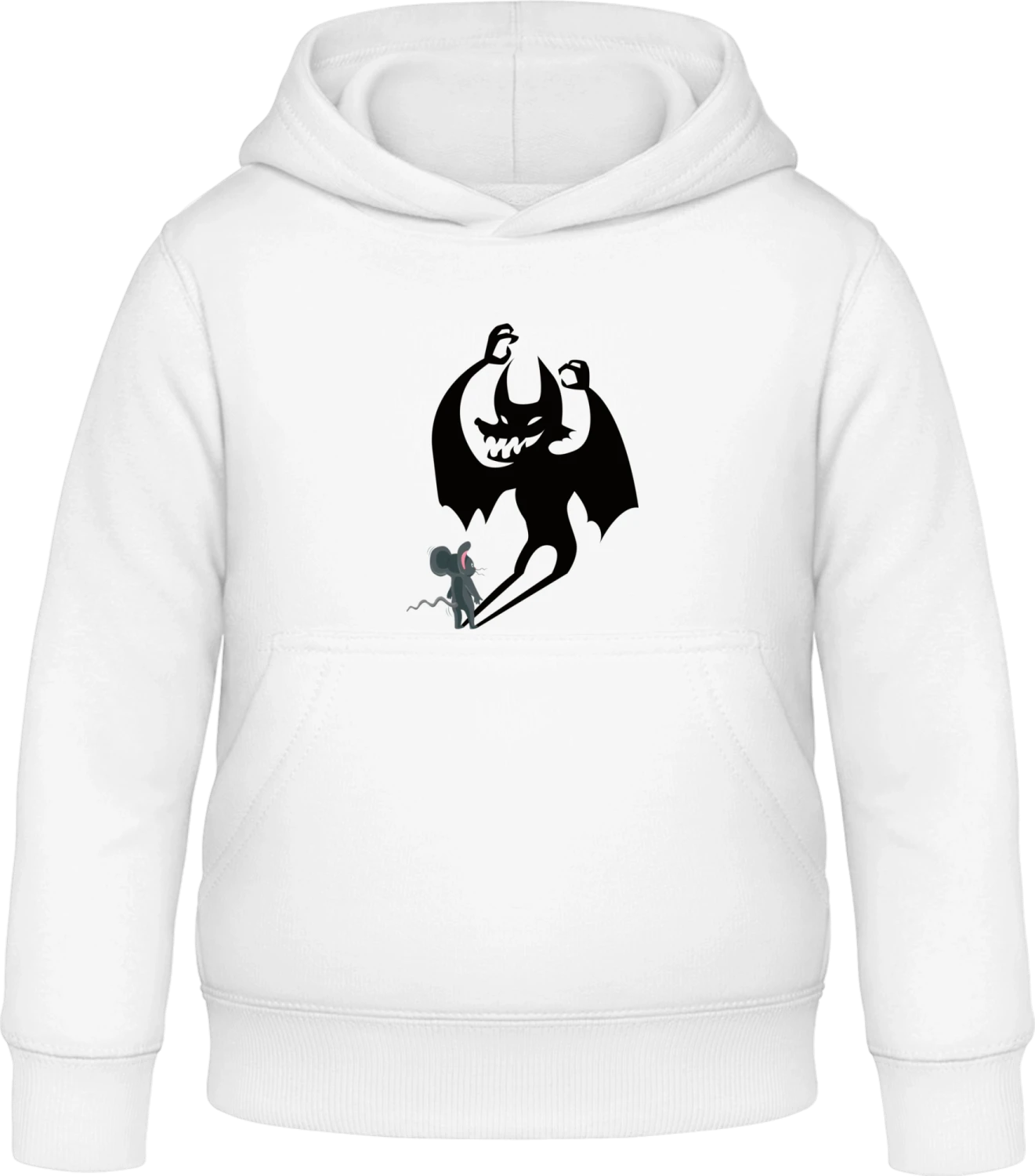 Scary Bat And Mouse - Arctic white Awdis Hoodie Kids - Front