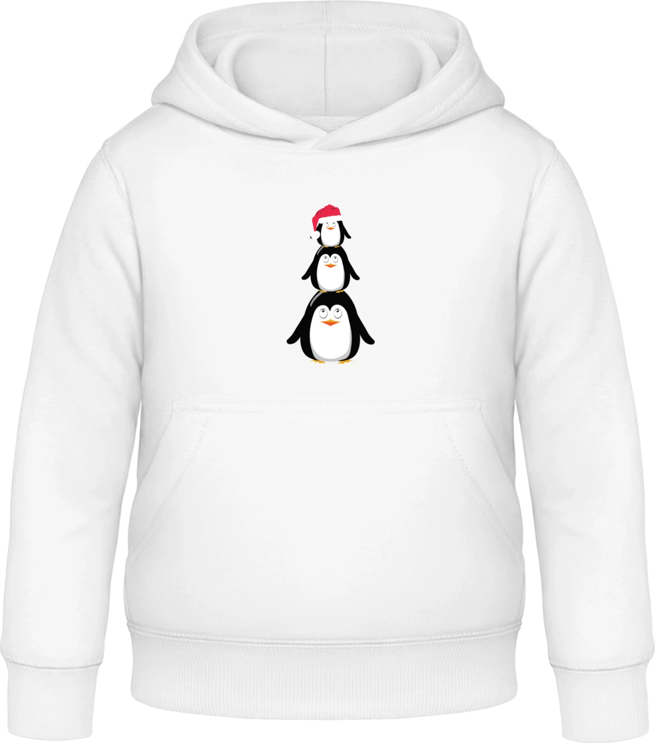 Christmas Penguin Family - Arctic white Awdis Hoodie Kids - Front