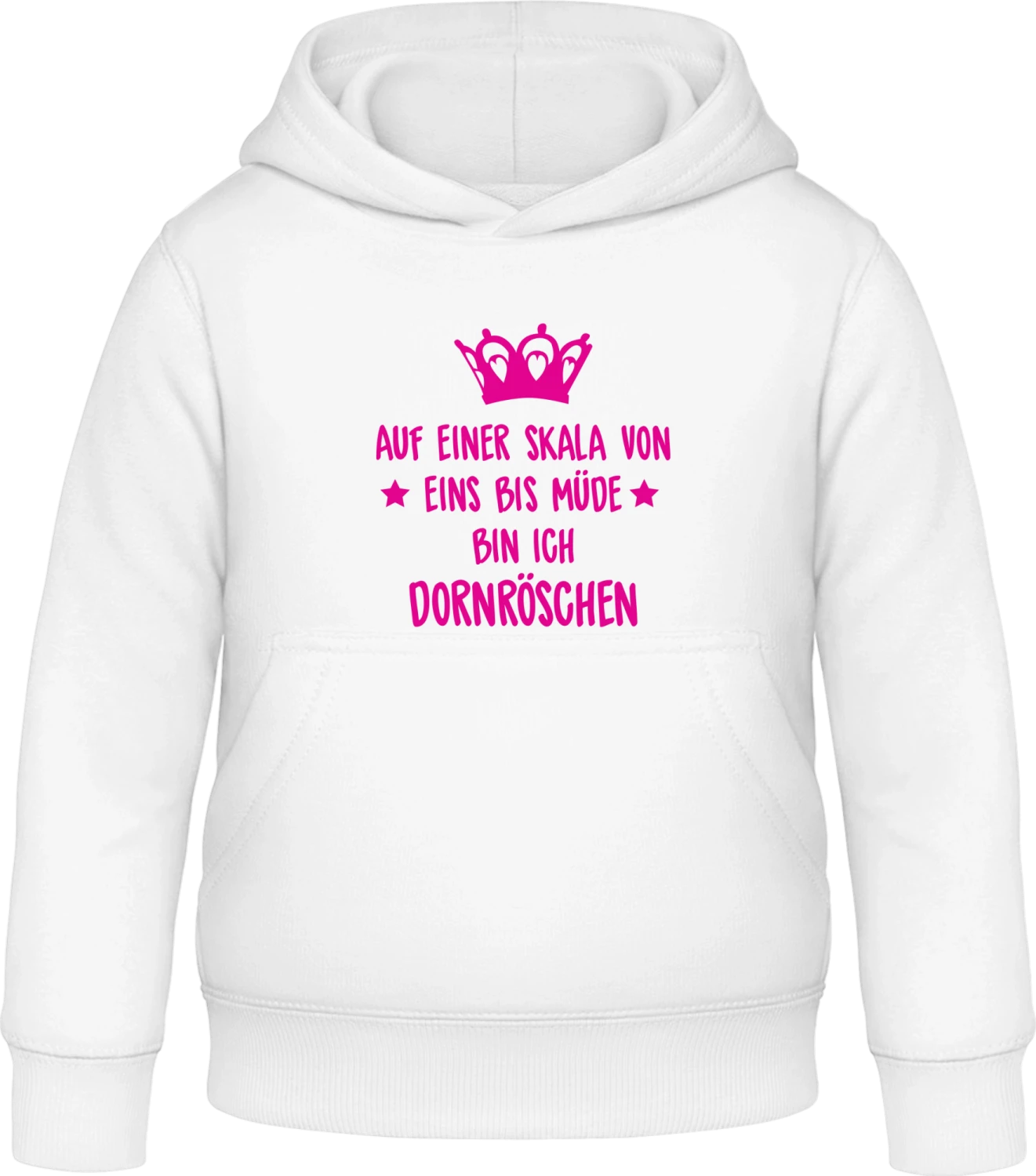 Müde wie Dornröschen - Arctic white Awdis Hoodie Kids - Front