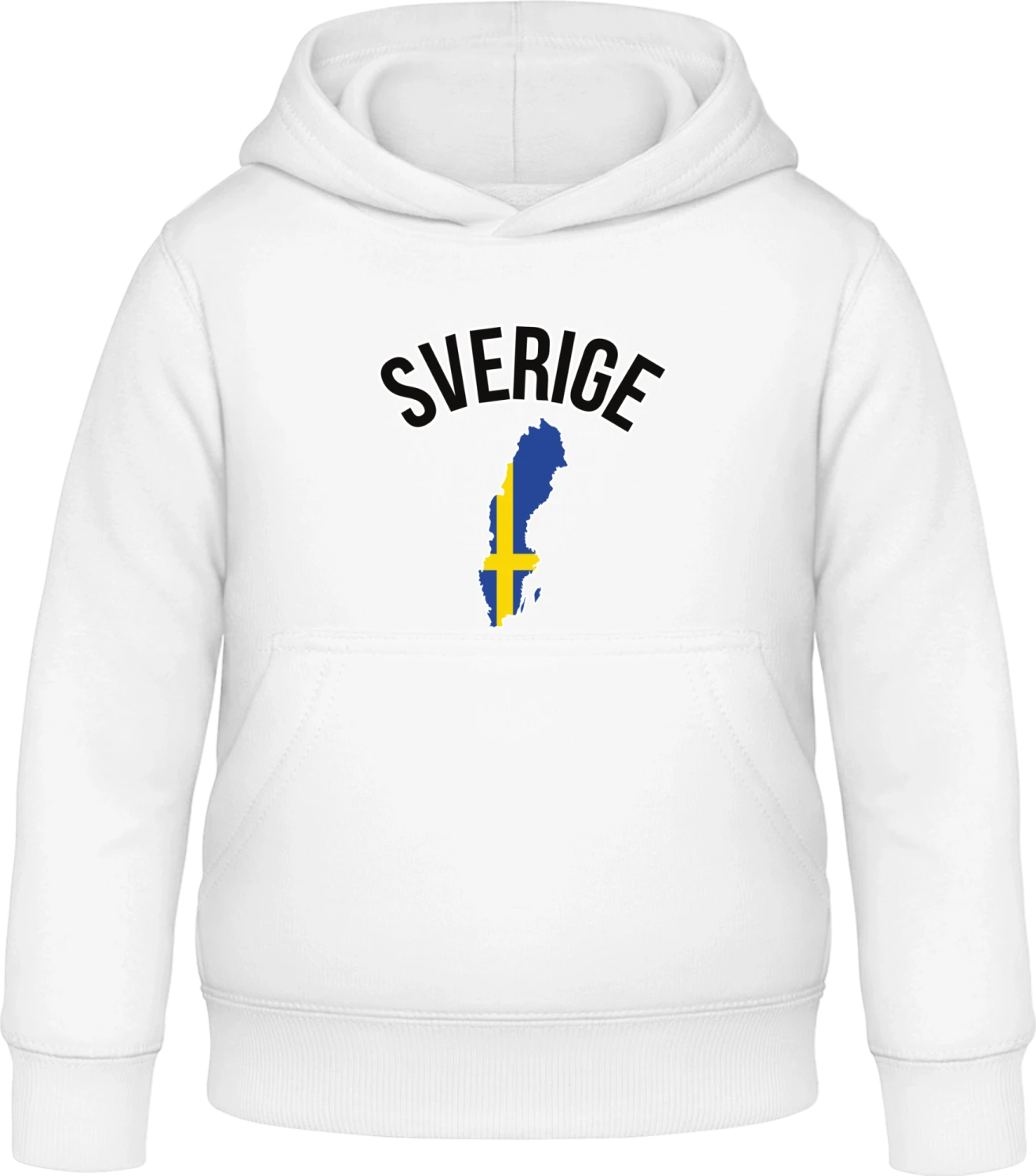 Sverige Map - Arctic white Awdis Hoodie Kids - Front