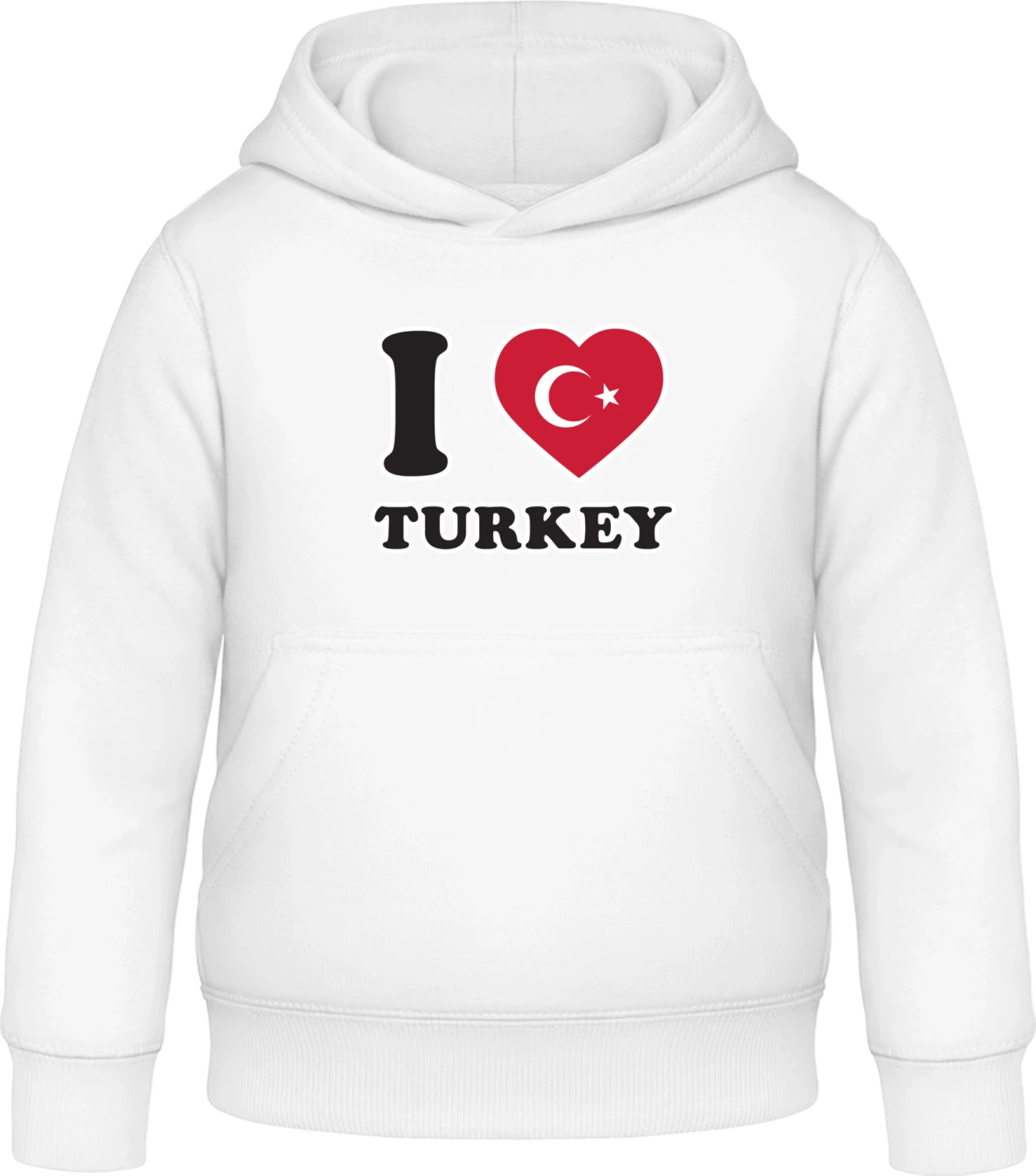 I Love Turkey Fan - Arctic white Awdis Hoodie Kids - Front