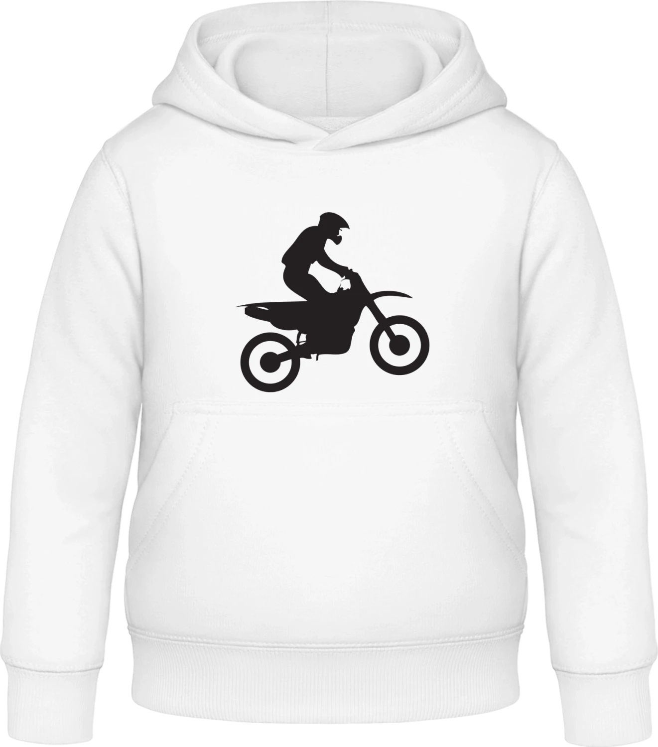 Motocross Driver Silhouette - Arctic white Awdis Hoodie Kids - Front