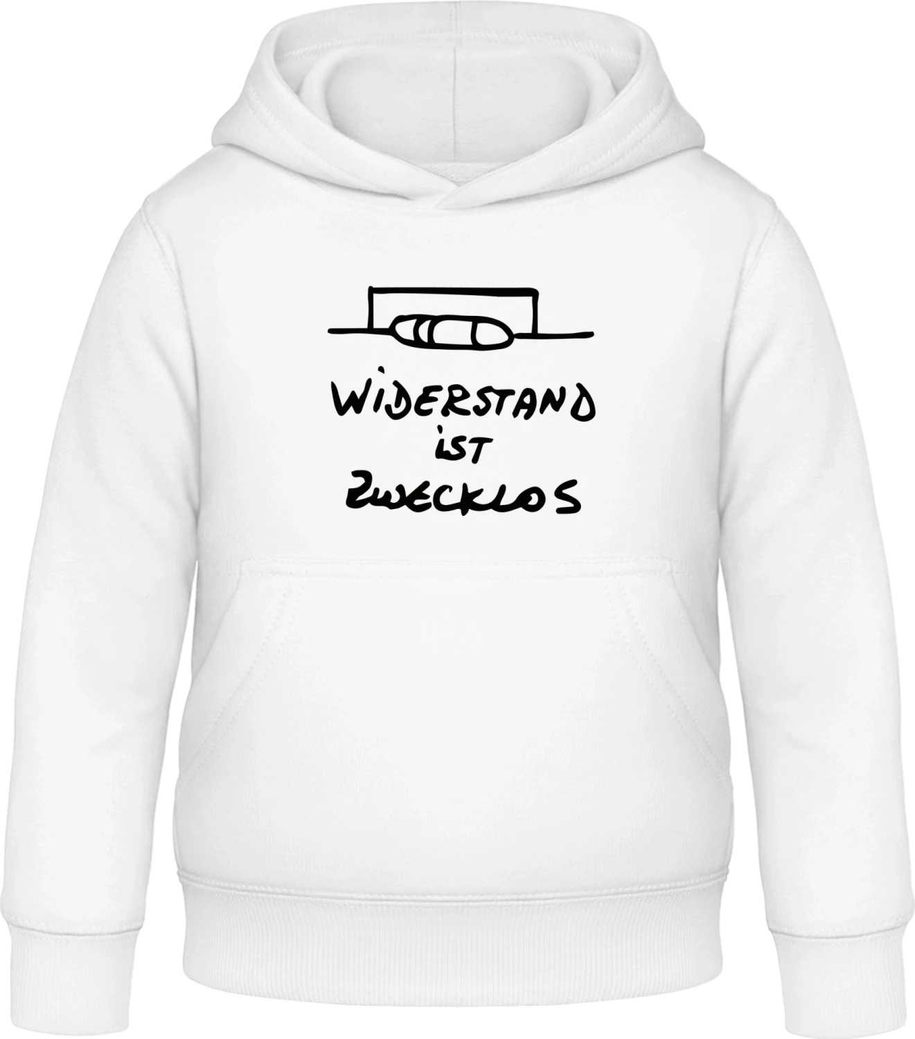 Widerstand ist zwecklos - Arctic white Awdis Hoodie Kids - Front